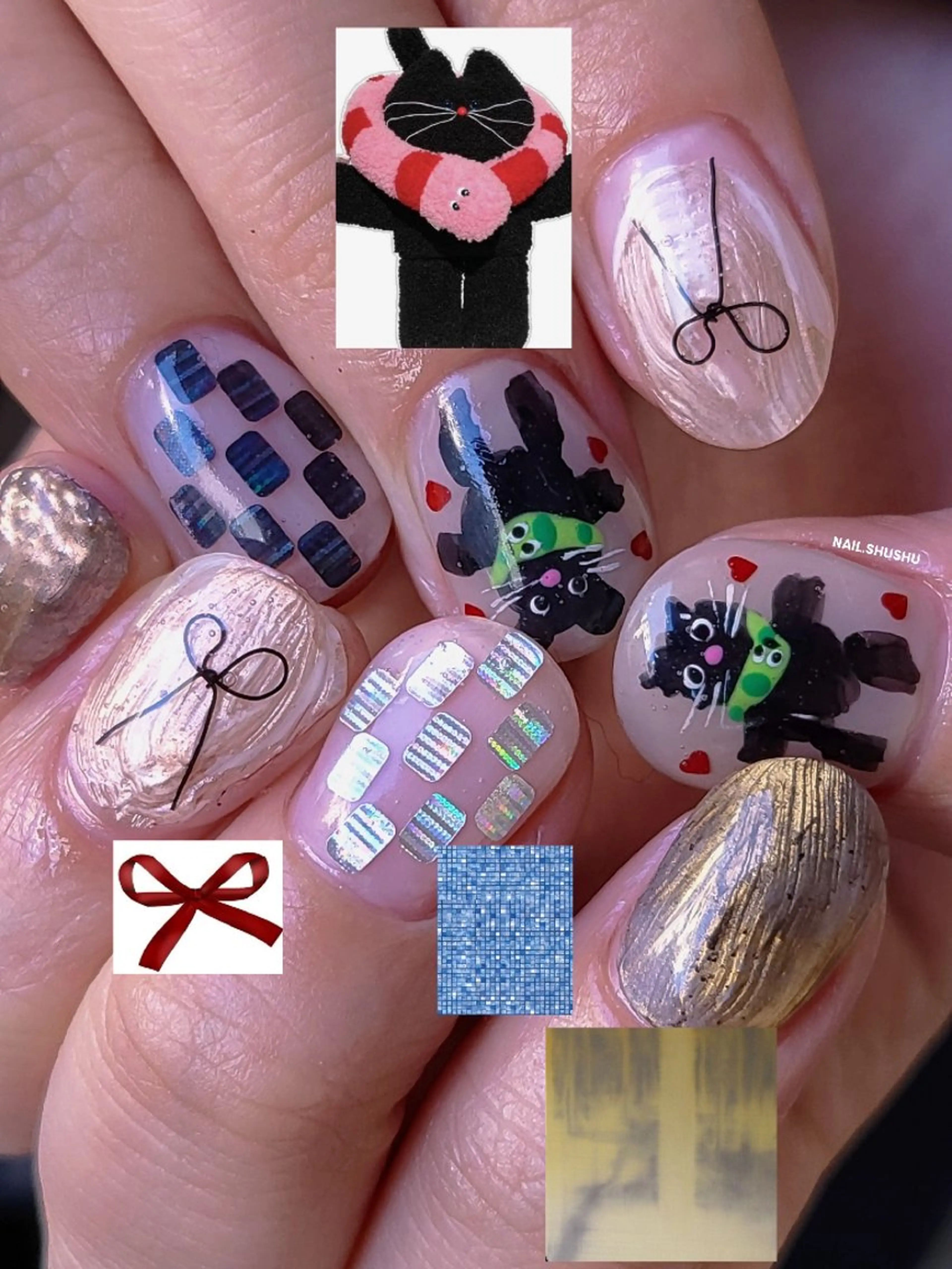 ネイル ハンドネイル 3dパーツ/流行り 👧shushu❤️のネイルデザイン