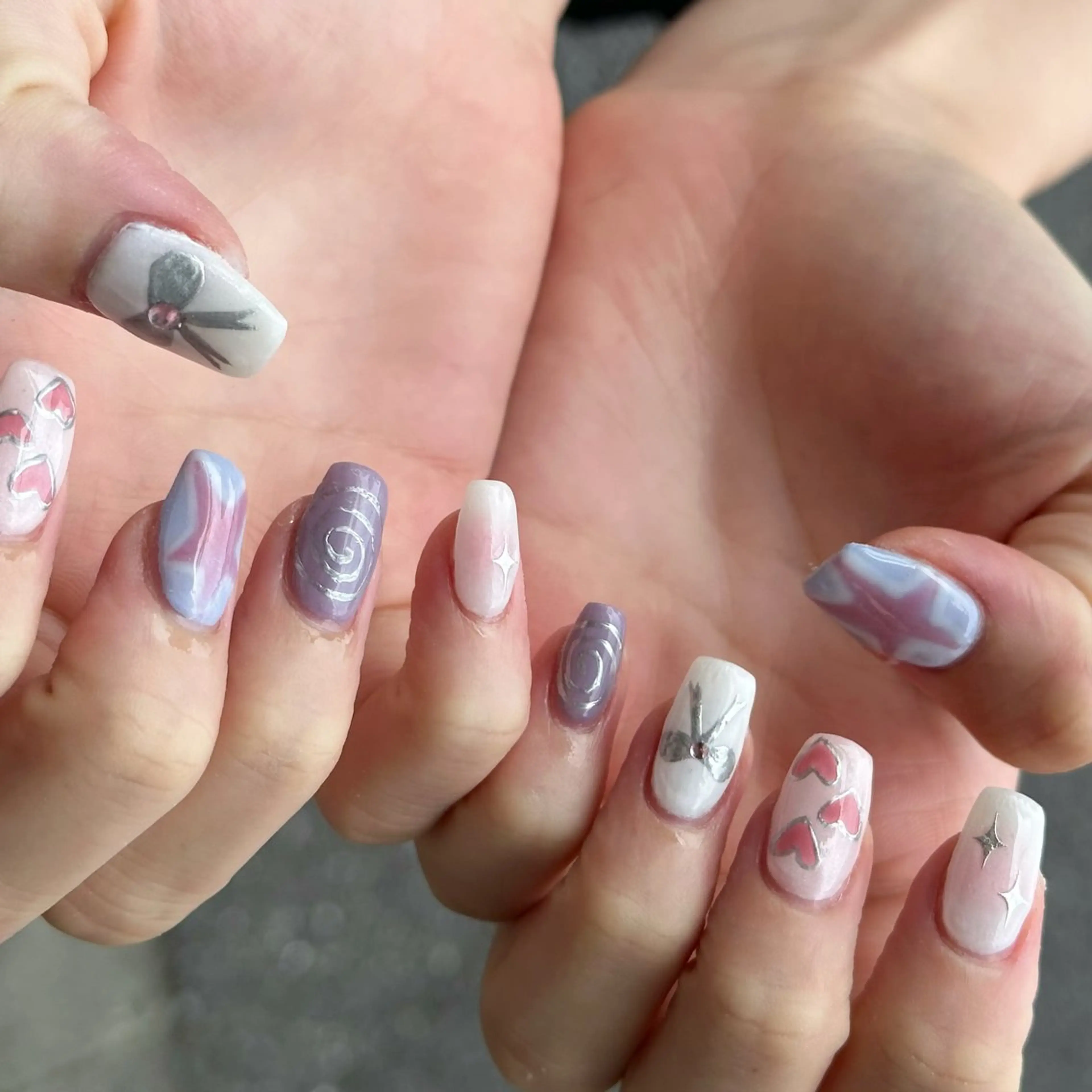 ネイル 韓国ネイル リボン nail&eye pang hinaのネイルデザイン