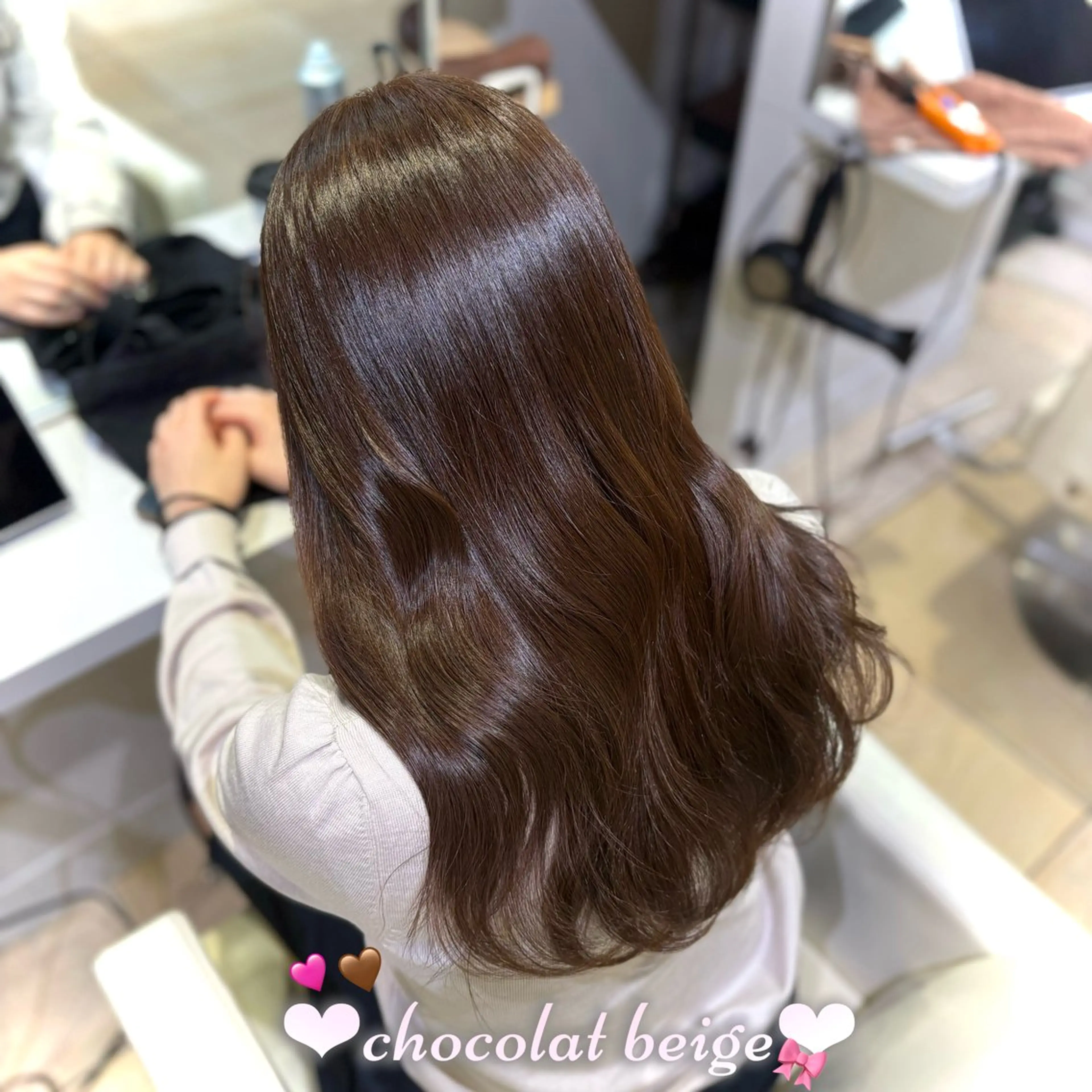 ロング カラー ベージュカラー ショコラベージュ カット ヘアカラー トリートメント 新宿/透明感カラー /韓国ヘアKANA♡のヘアスタイル