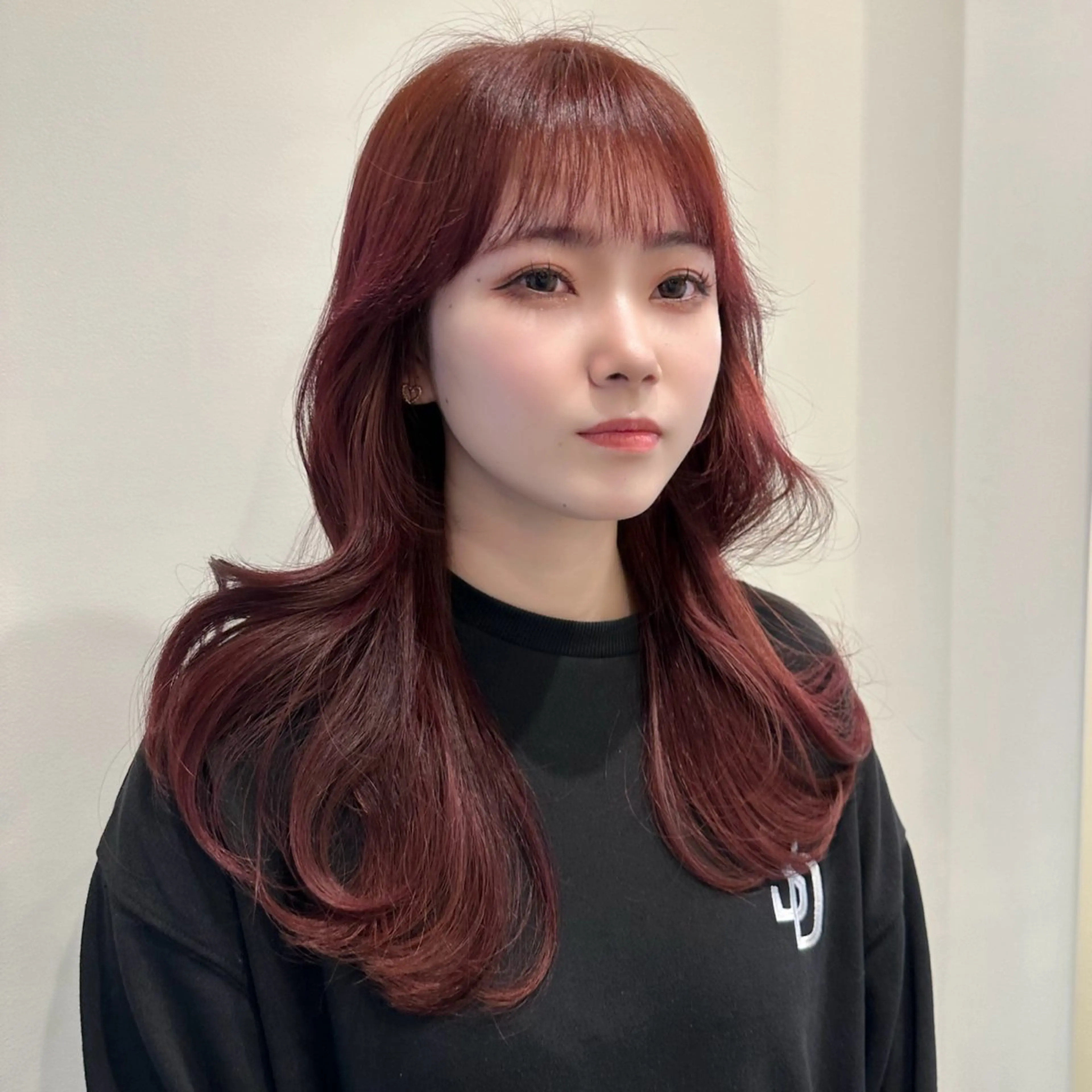 セミロング 🌹ハッシュカット、 レイヤー韓国ヘア🌹のヘアスタイル