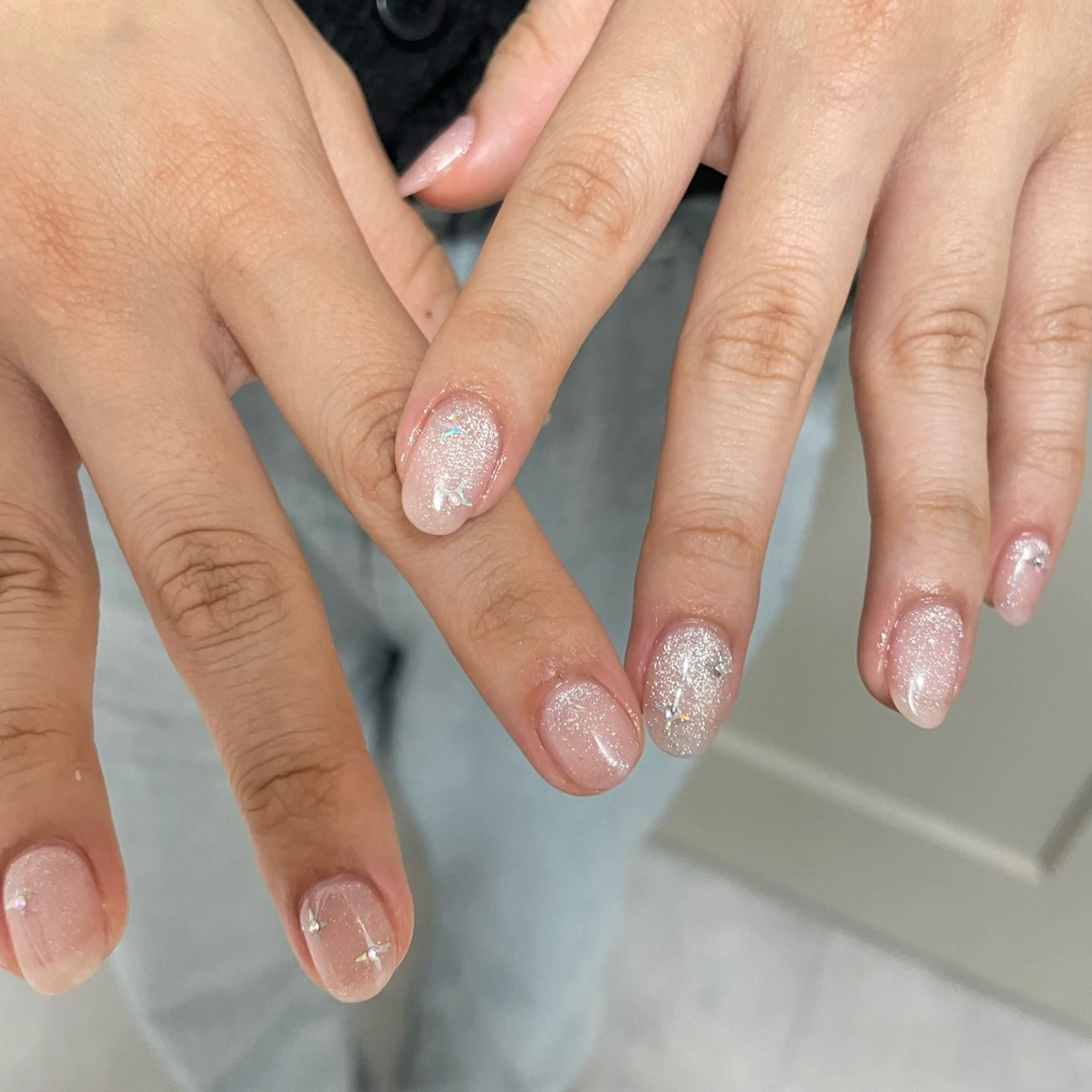 ネイル ホログラムネイル マグネットネイル シンプルネイル ハンドネイル MiLK.   Nail&Eyelash所属・MiLK. wakaのマツエク・マツパデザイン