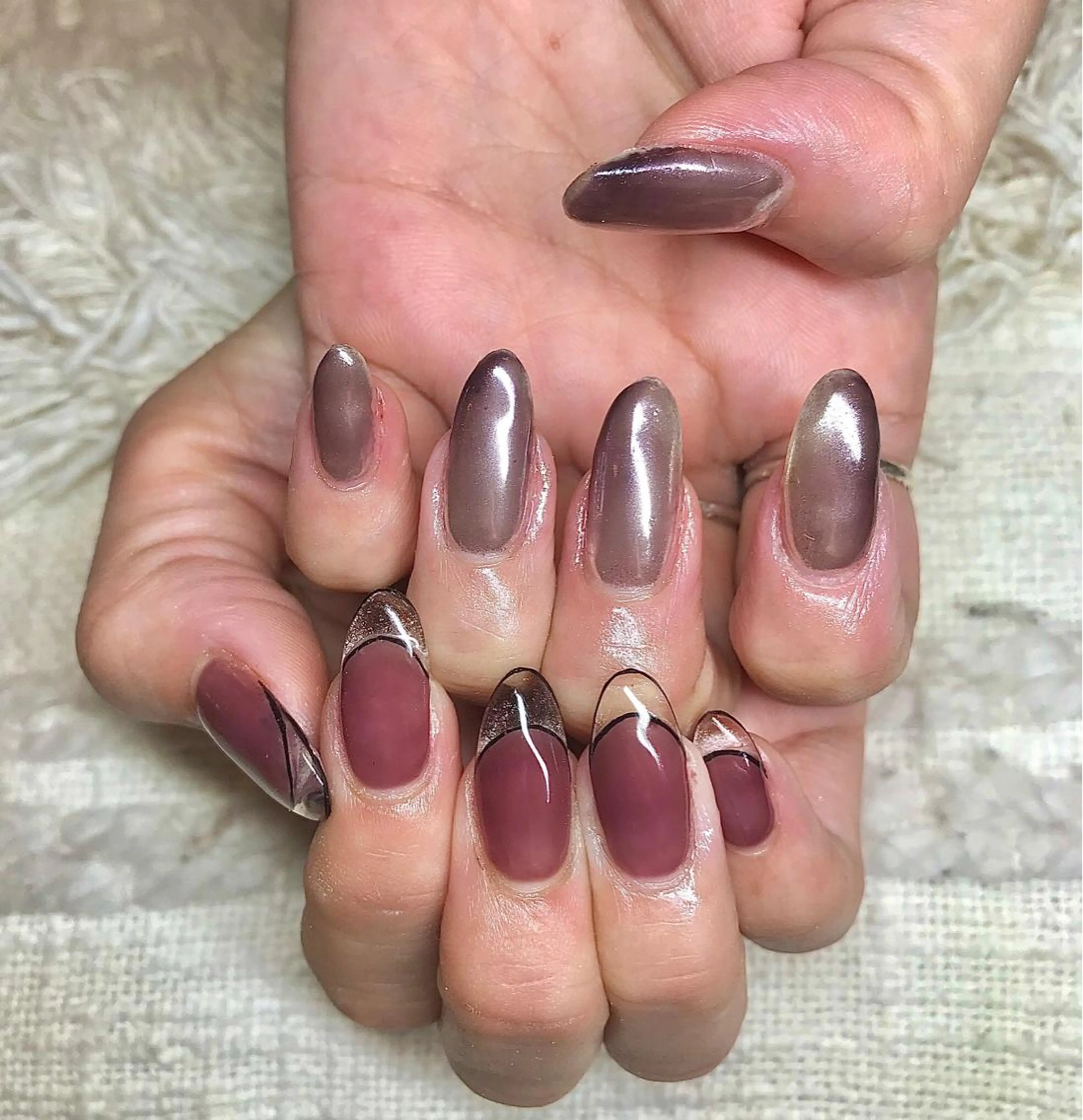 セミロング カラー パーマ ヘアアレンジ メンズ キッズ ネイル マツエク・マツパ クリアネイル フレンチネイル ミラーネイル ハンドネイル ハンドケア nail&eye Aoのマツエク・マツパデザイン