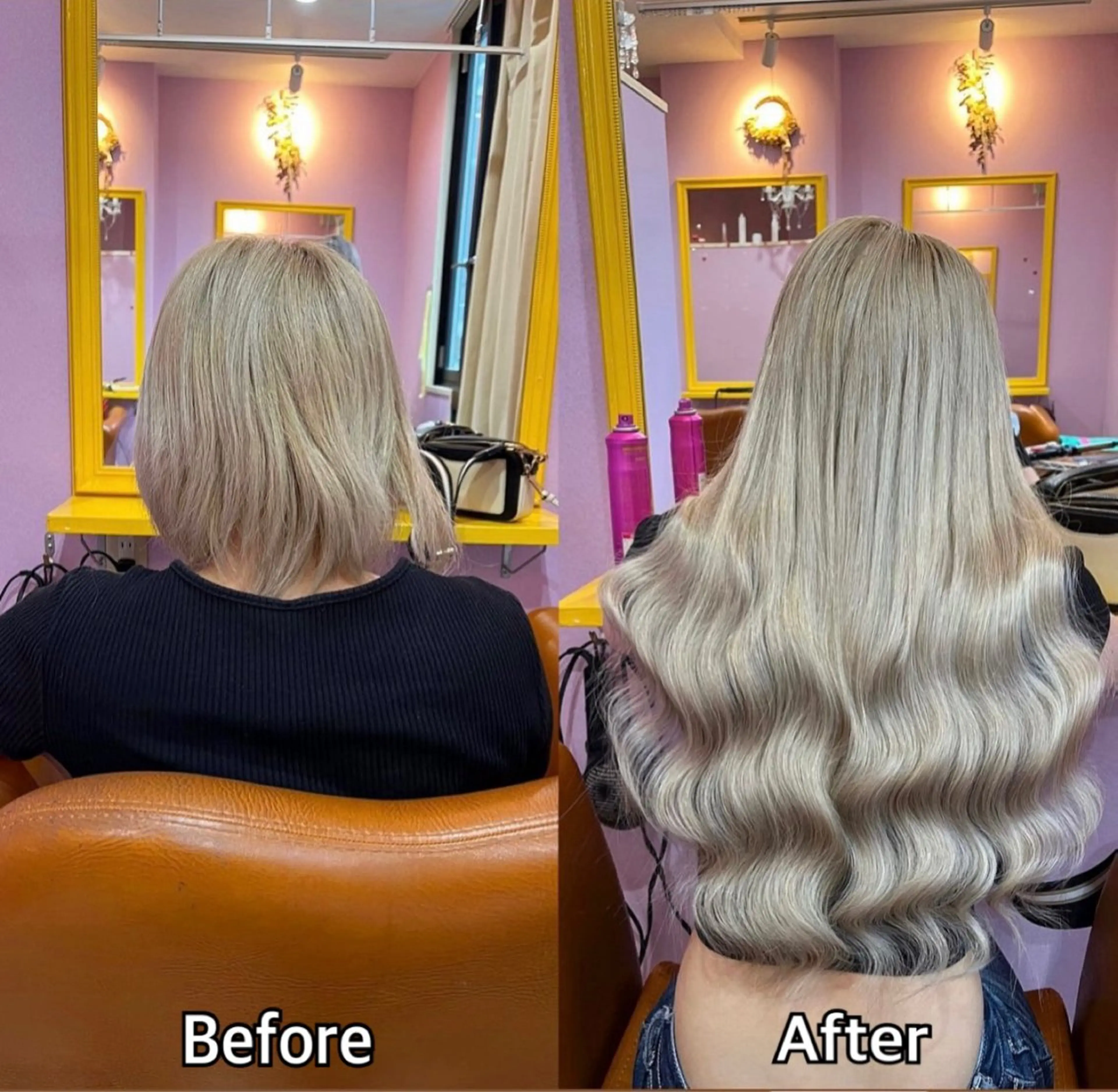 ロング シール+ちび編み込み エクステ梅田🐨のヘアスタイル