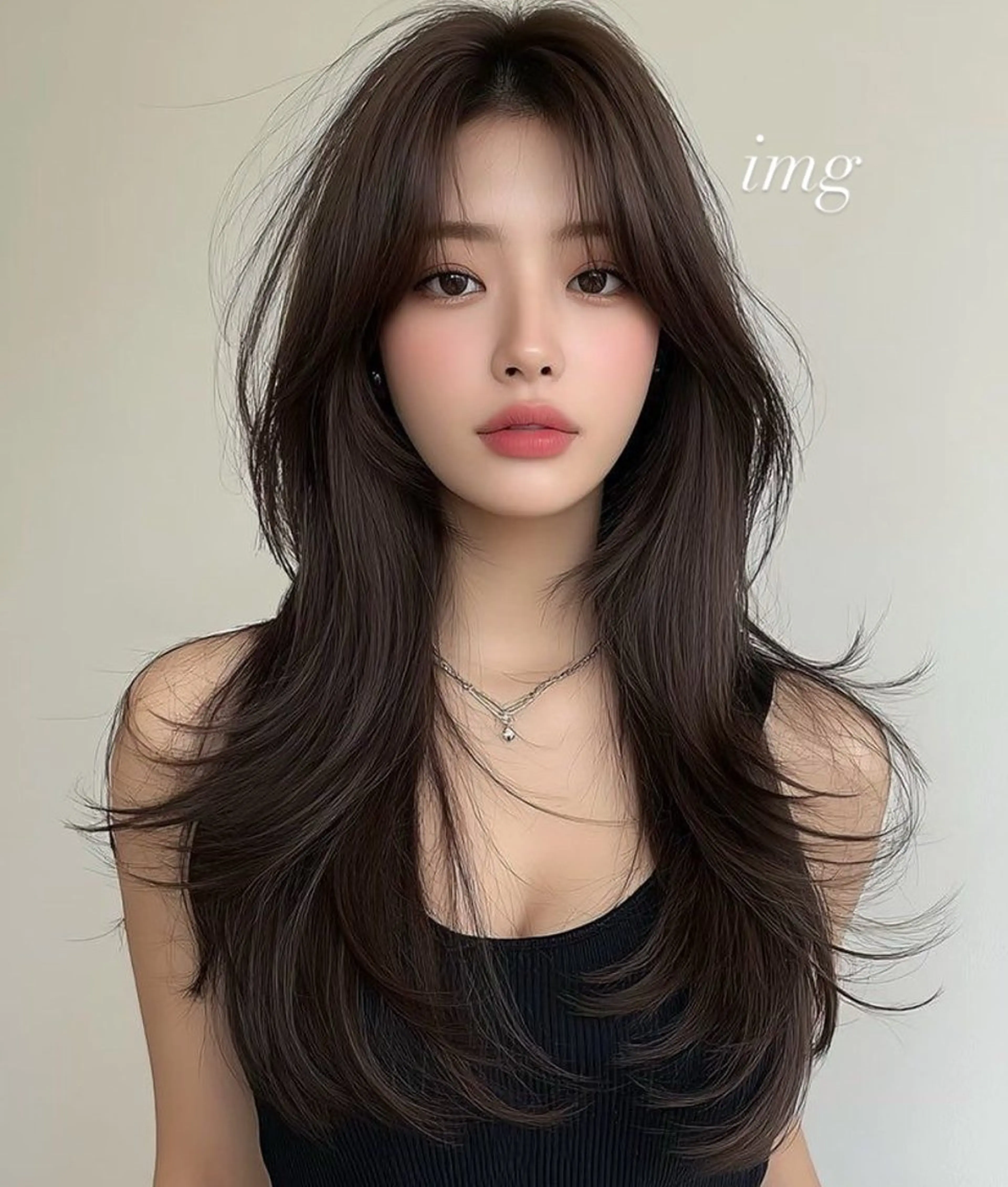 セミロング カット ヘアカラー AHNKISM所属・似合わせカット💎 トレンドレイヤーのヘアスタイル