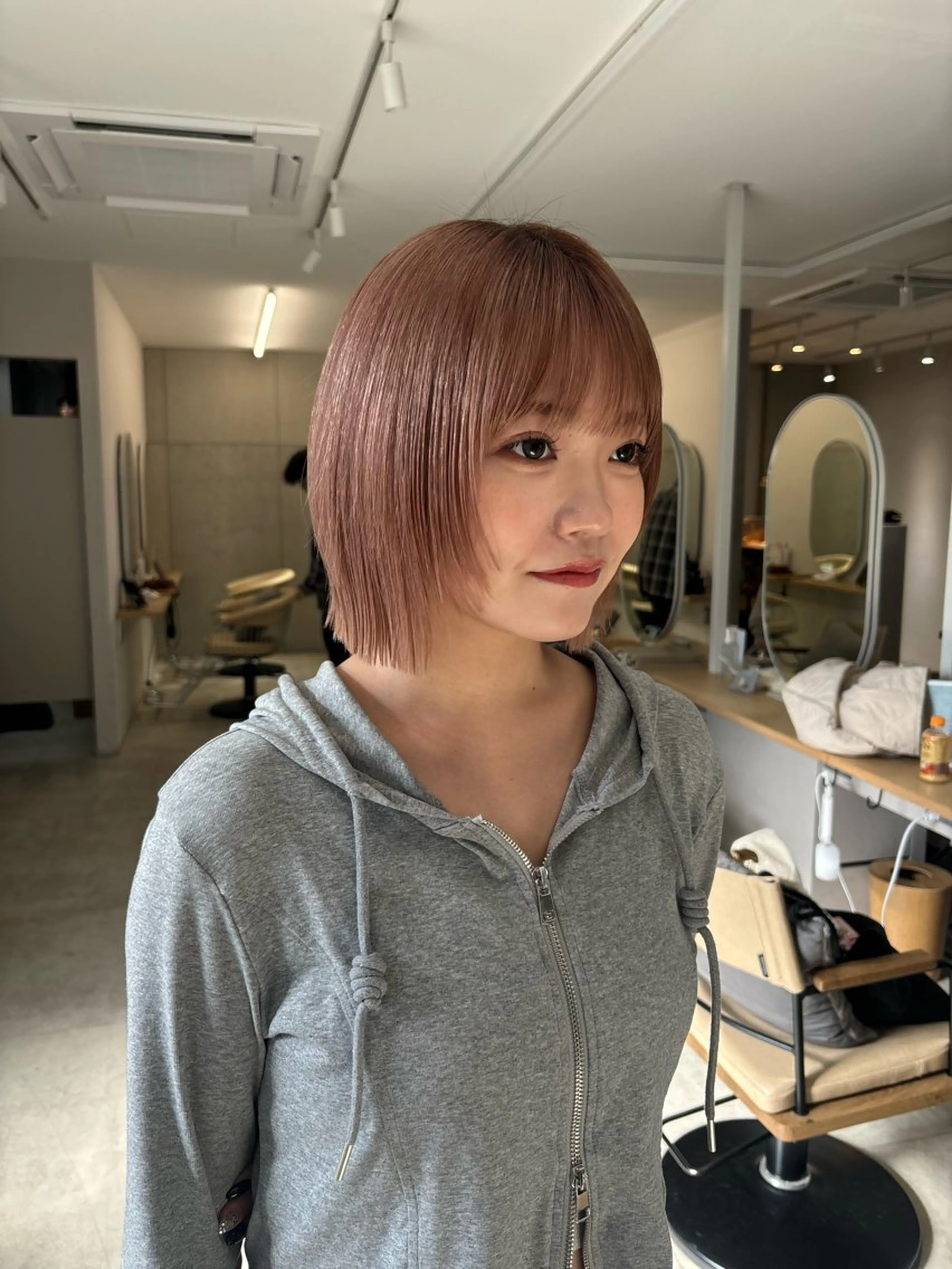 カラー ボブ特化型美容師/赤 み消しカラー/ももかのヘアスタイル