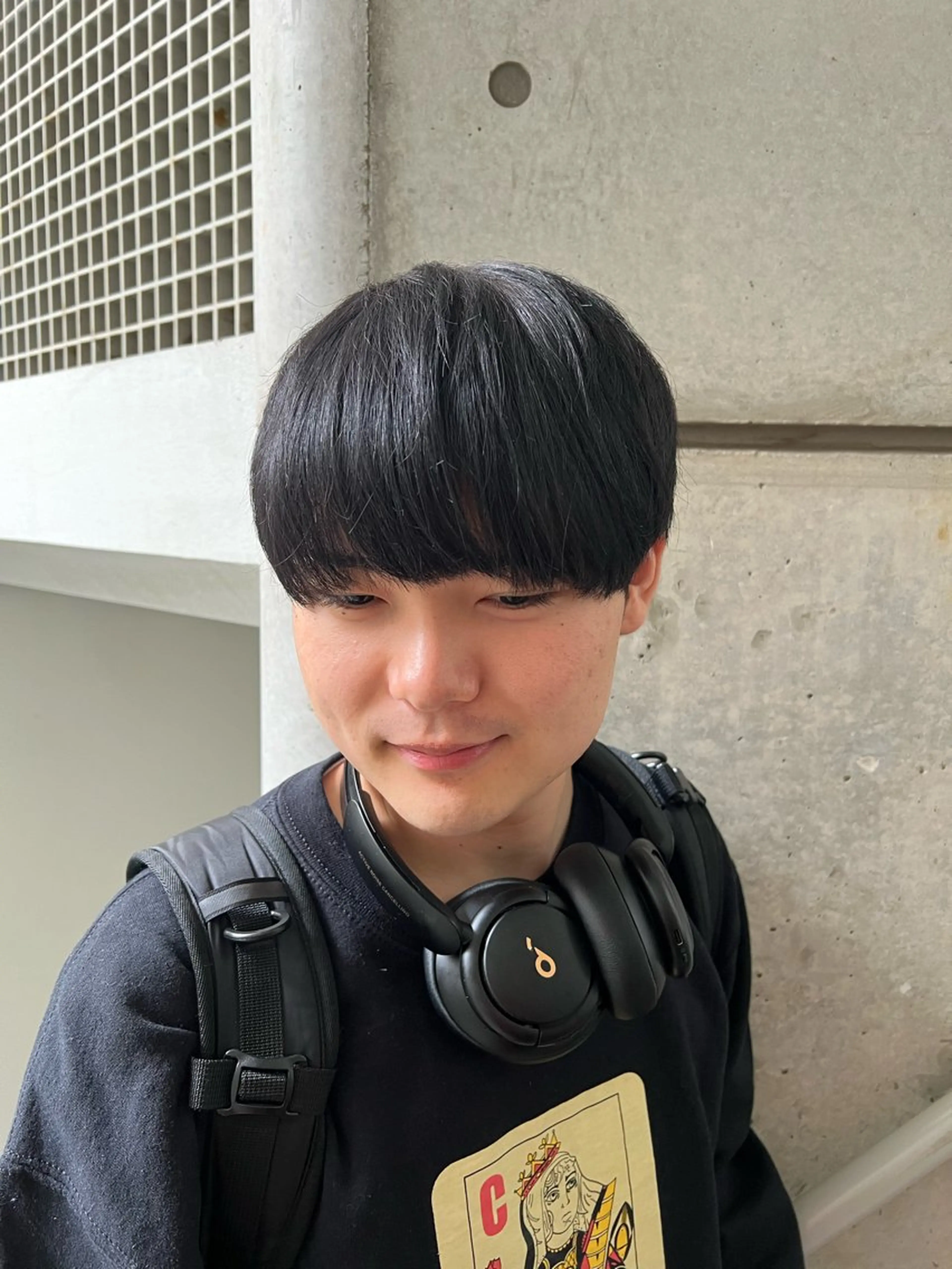 ショート カラー メンズ メンズ就活ヘア 黒髪 グレーブラック ヘアカラー Yui/メンズカラー /シャドウパーマのヘアスタイル