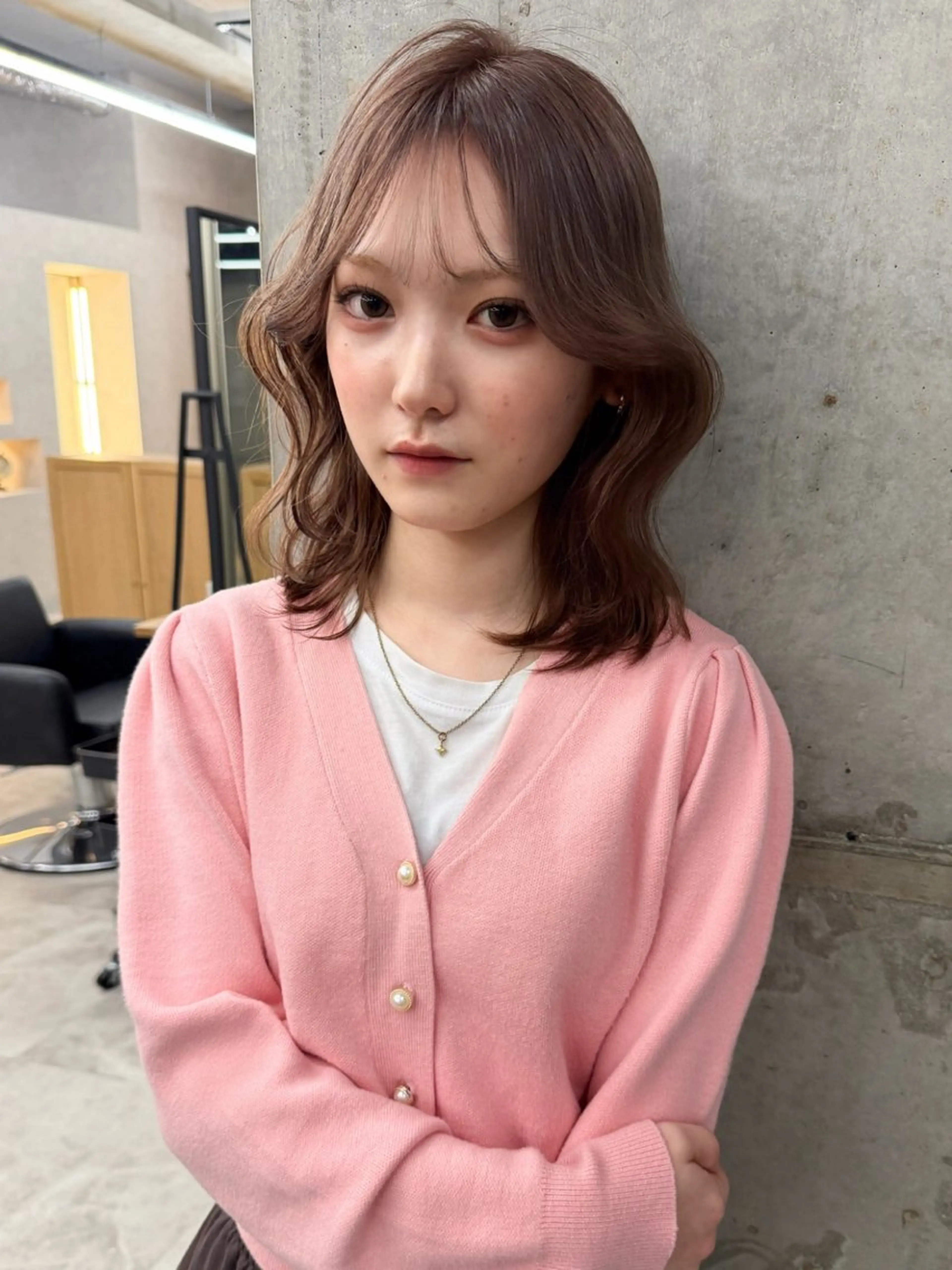 ミディアム カラー ベージュカラー ブリーチ ブラウンカラー ケアブリーチ 透明感カラー ヘアカラー ブリーチ/ベージュ 💕/momoaのヘアスタイル