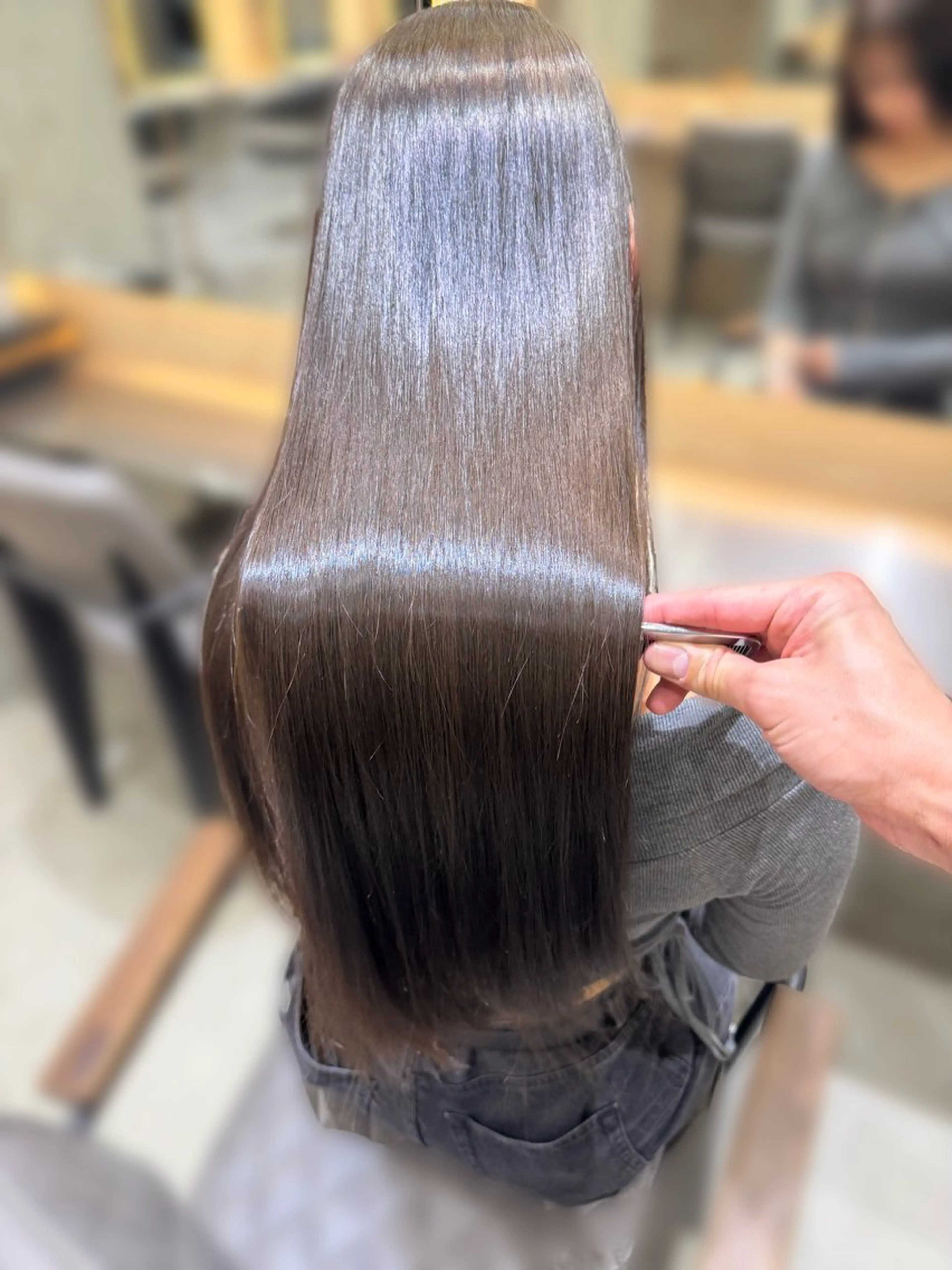 ロング カラー カット ヘアカラー 縮毛矯正 トリートメント 艶透明感カラー/ 髪質改善/三ツ木一生のヘアスタイル