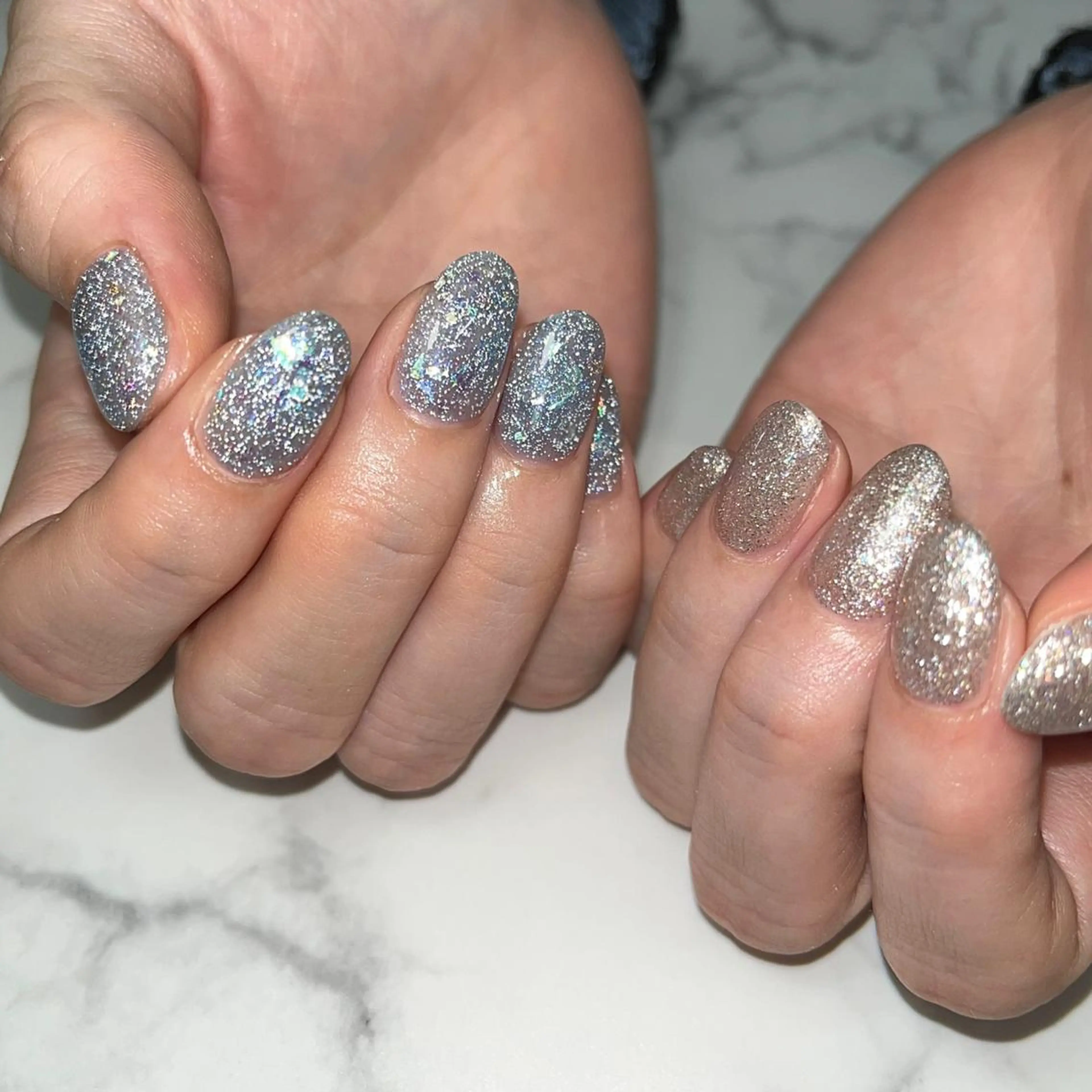 ネイル アートネイル ブルー フラッシュネイル ジェルネイル ゴールド ハンドネイル NAIL NOWのネイルデザイン