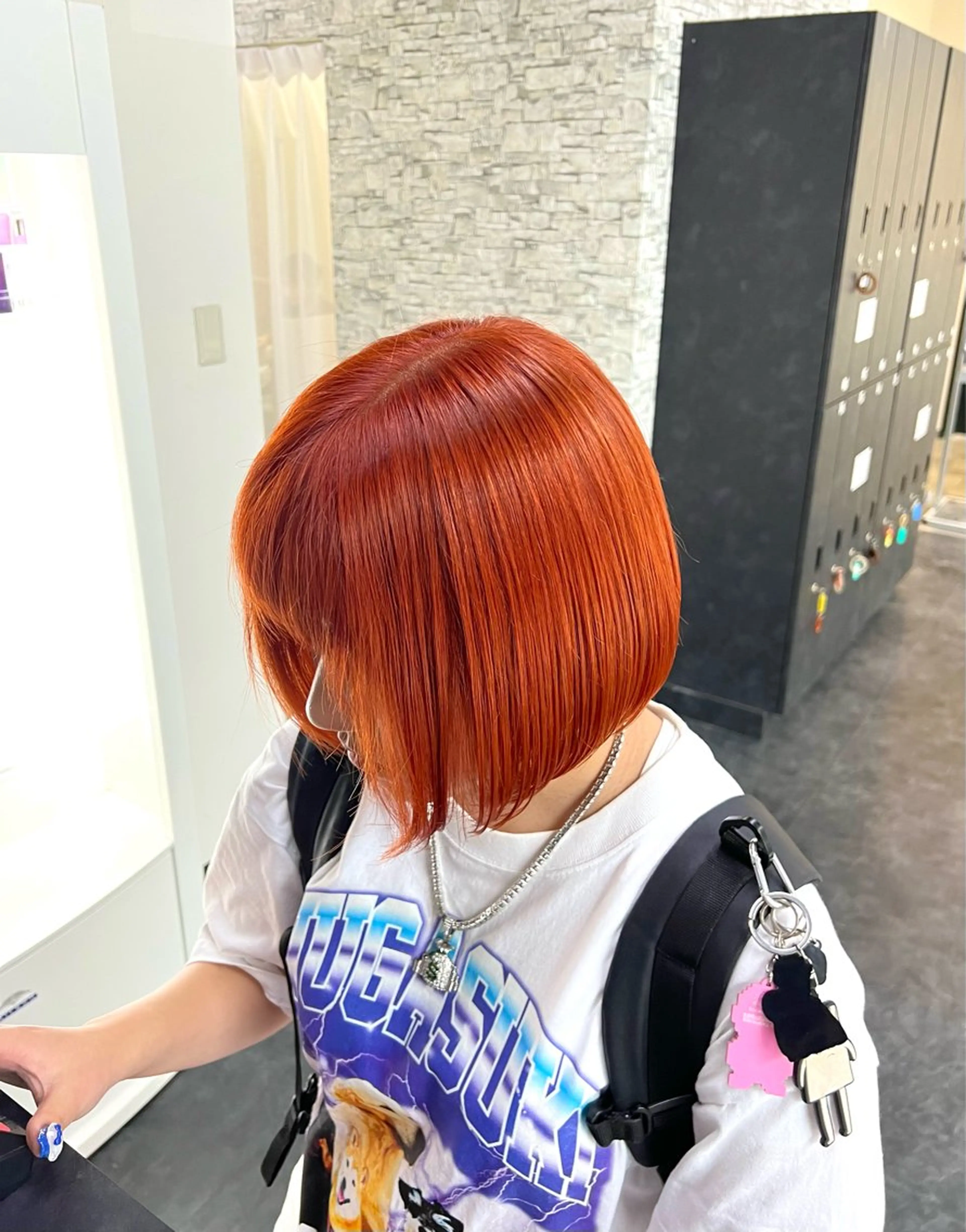 ロング カラー オレンジ ヘアカラー トリートメント RAIA💎ケア ブリーチ＆パーマ💎のヘアスタイル