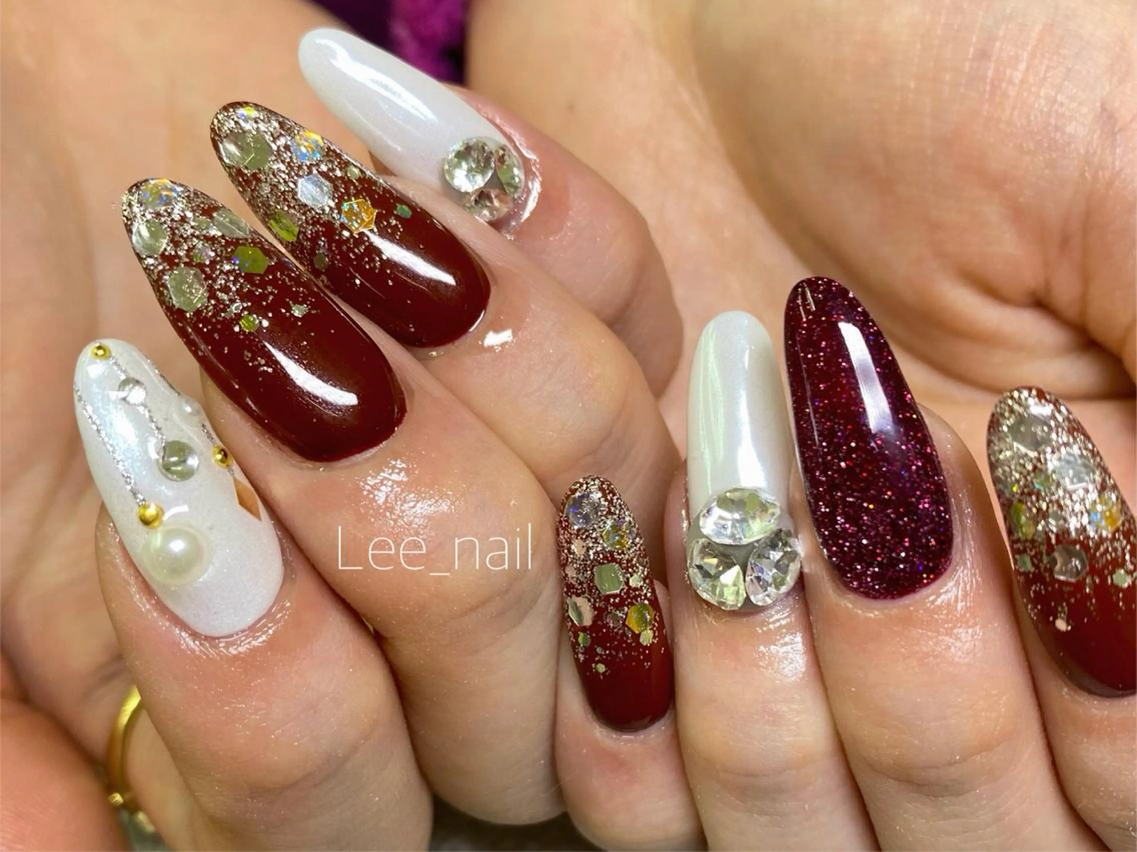 ネイル 長さ出し ロングネイル Lee_ nailのネイルデザイン