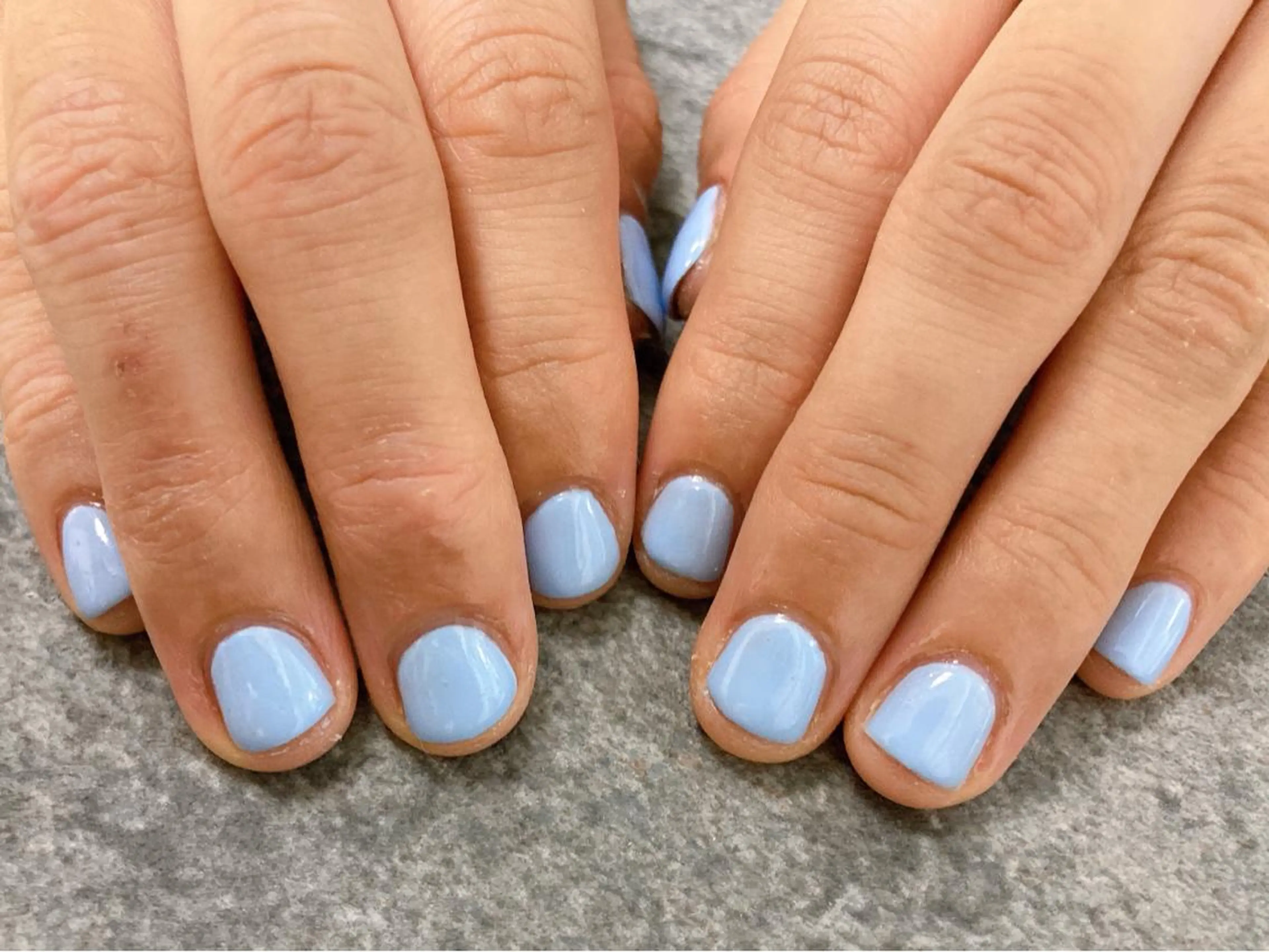 ネイル ブルー ワンカラーネイル ハンドネイル Mogu nail 二子玉川のネイルデザイン