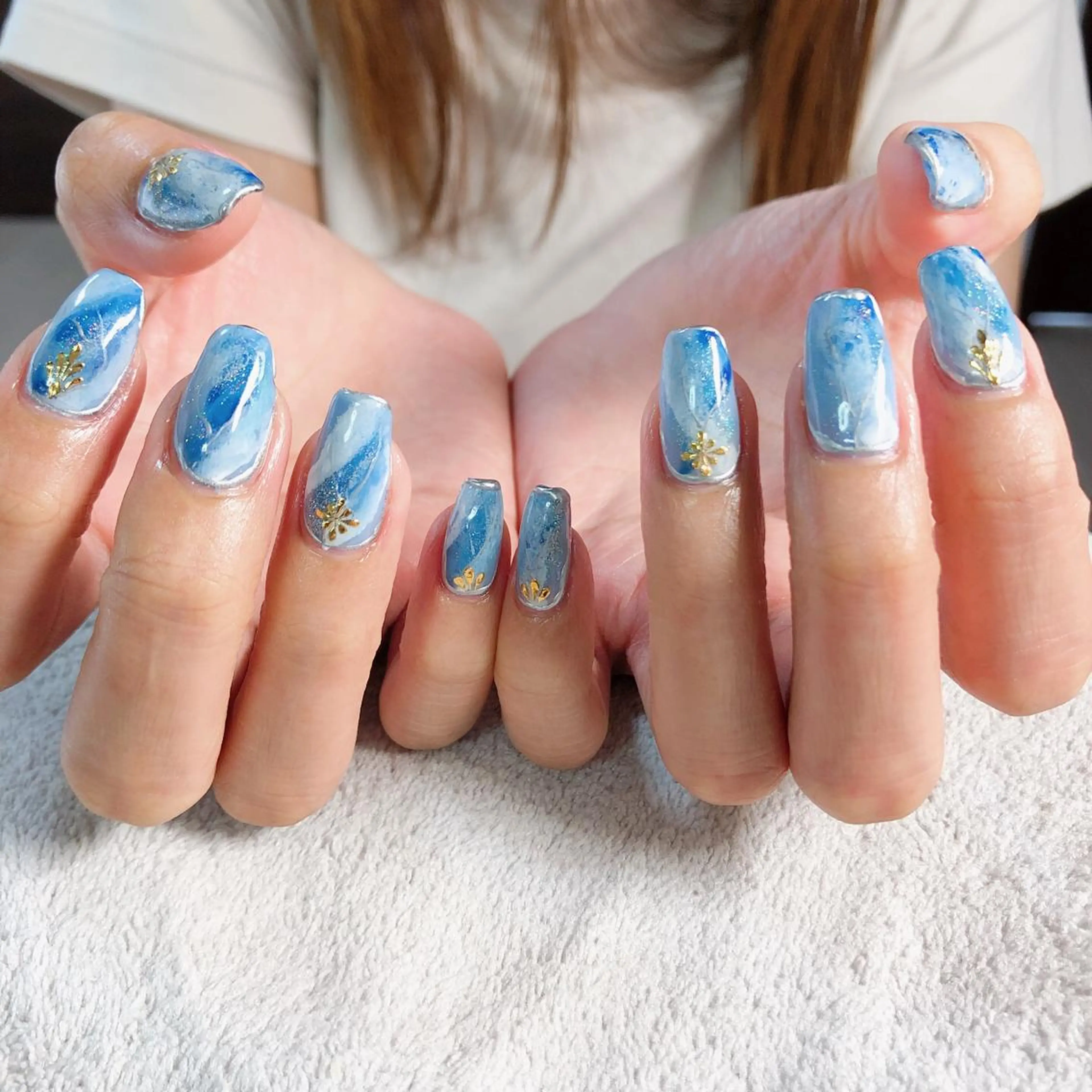 ネイル ブルー CHERIMO【lalaLaLa】所属・CHERIMO シェリモのネイルデザイン