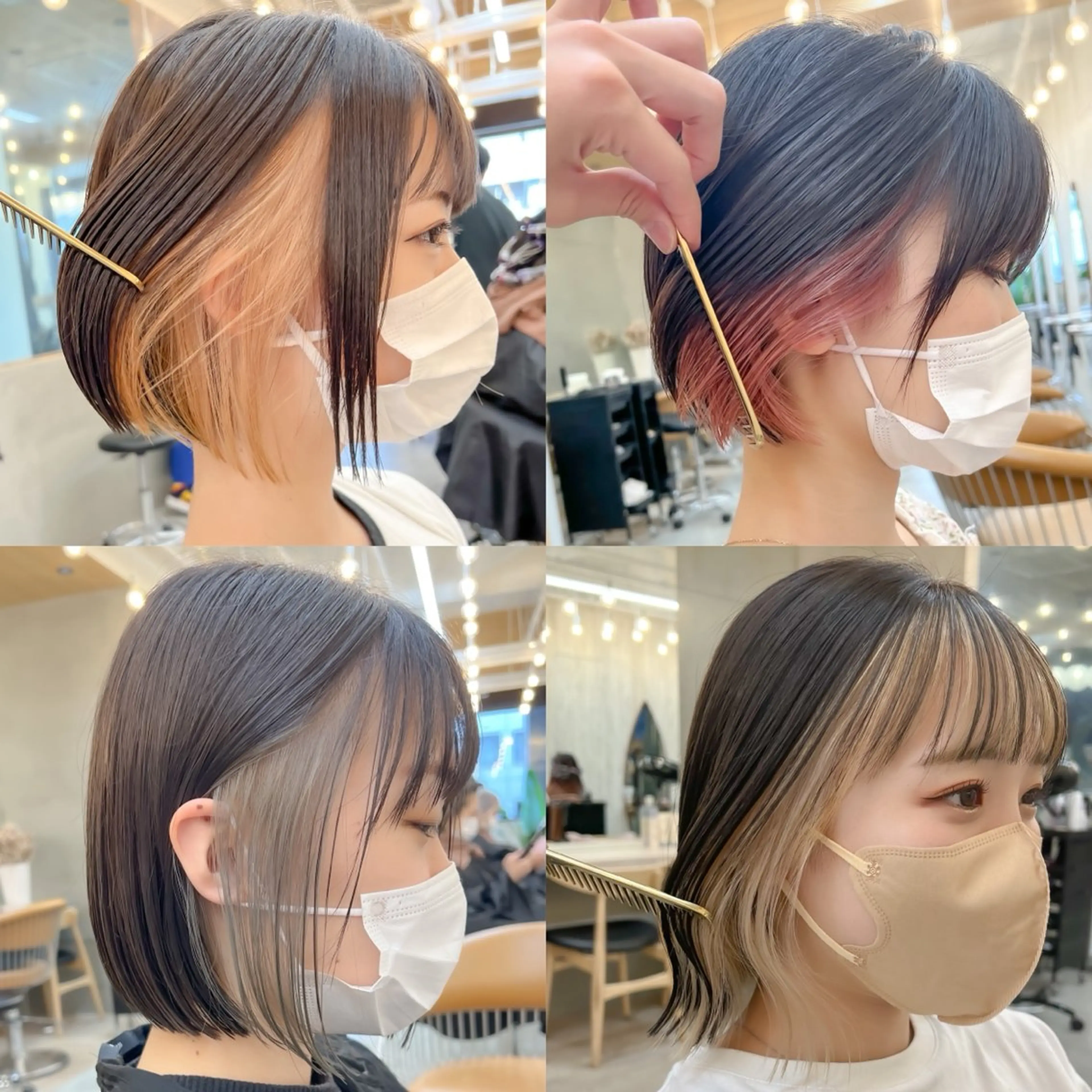 ミディアム ミストバング ボブ カット ヘアカラー トリートメント ボブ/縮毛矯正 髪質改善/もえるのヘアスタイル