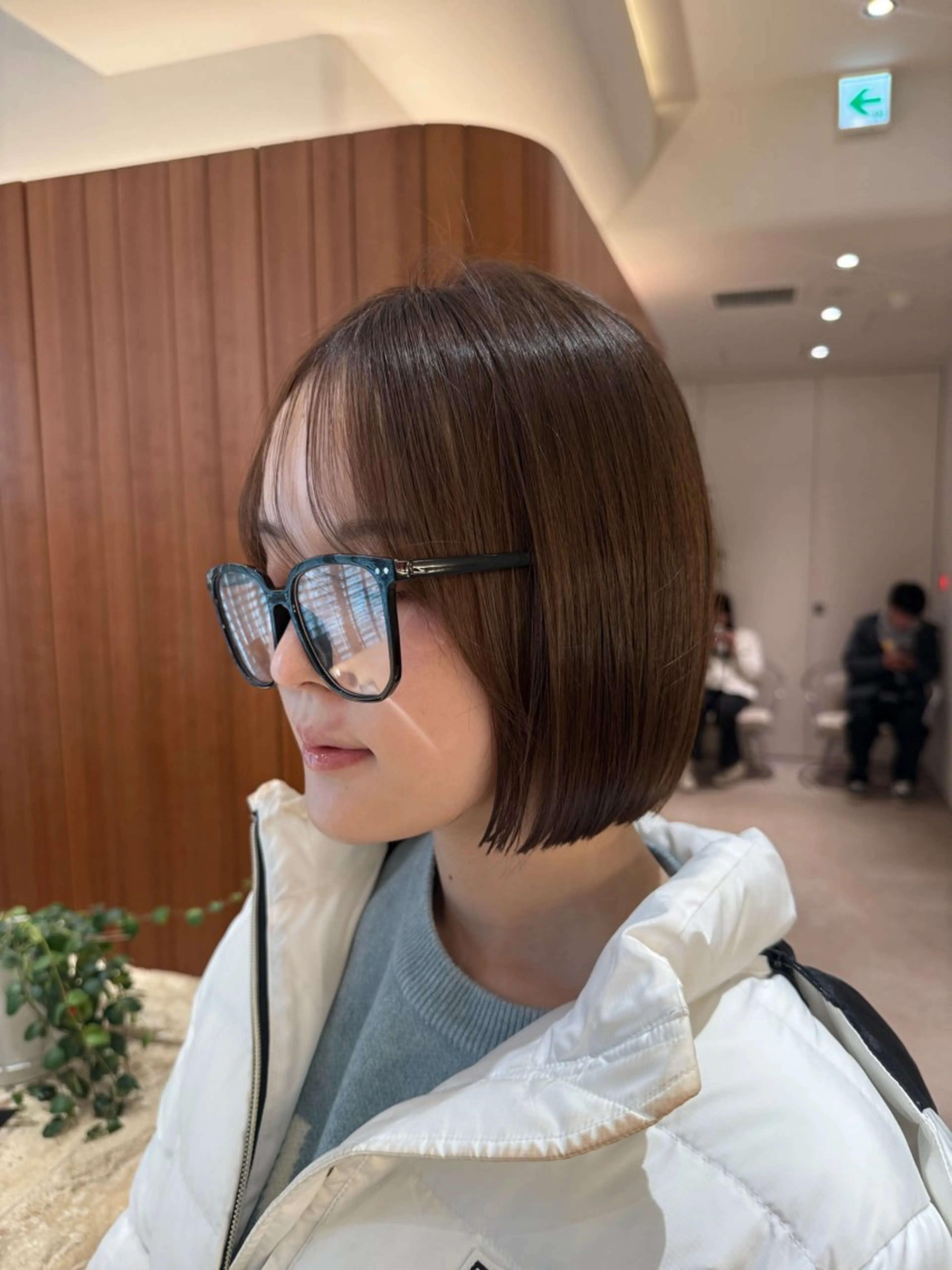 ミディアム パーマ 切りっぱなしボブ ショートボブ ボブレイヤー ボブ くびれヘア カット 縮毛矯正 渋谷ボブ/レイヤー ボブ田中航平のヘアスタイル