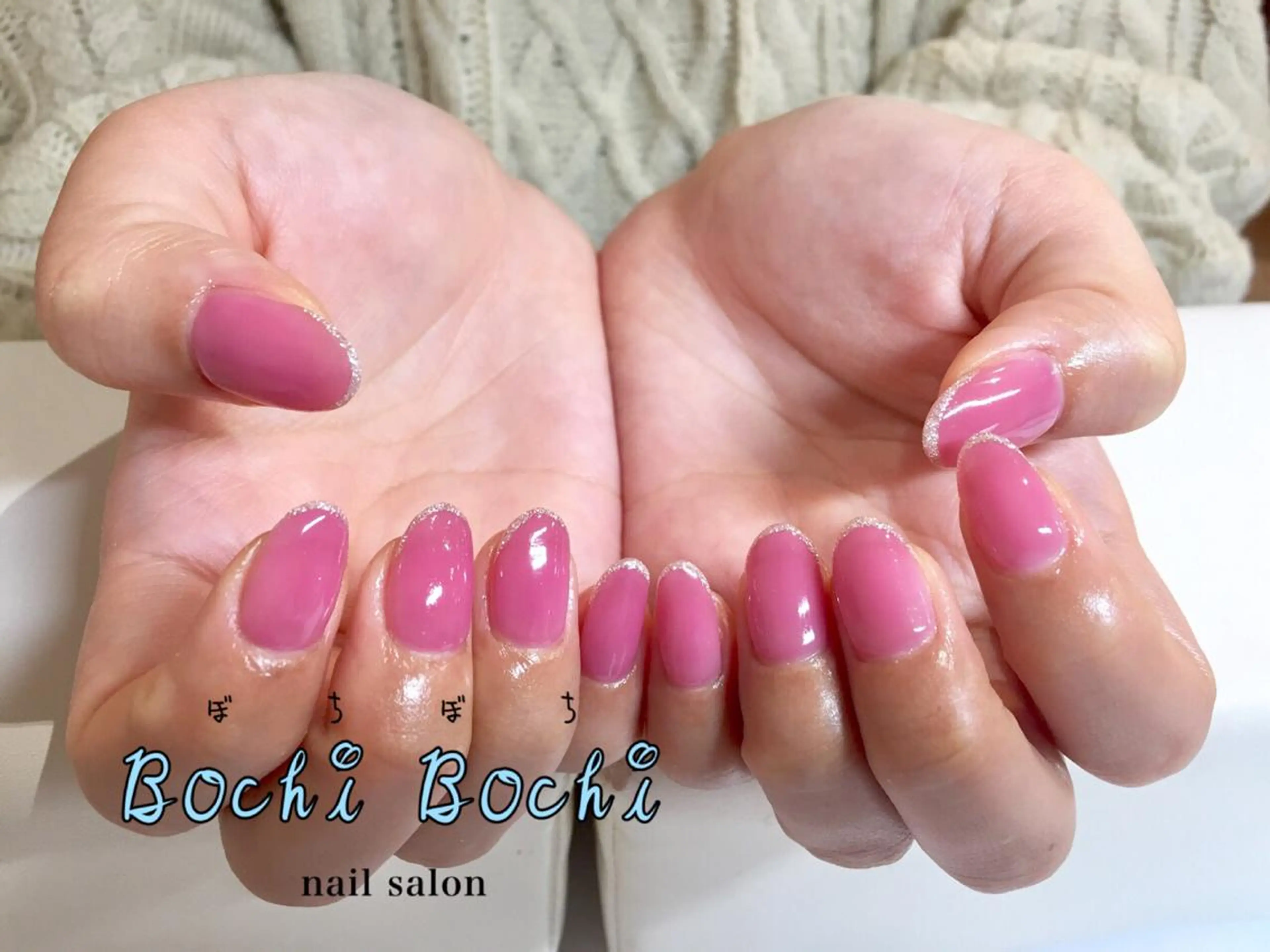ネイル ラメ(グリッター) ワンカラーネイル ピンク Bochi Bochi所属・nail salon BochiBochiのネイルデザイン