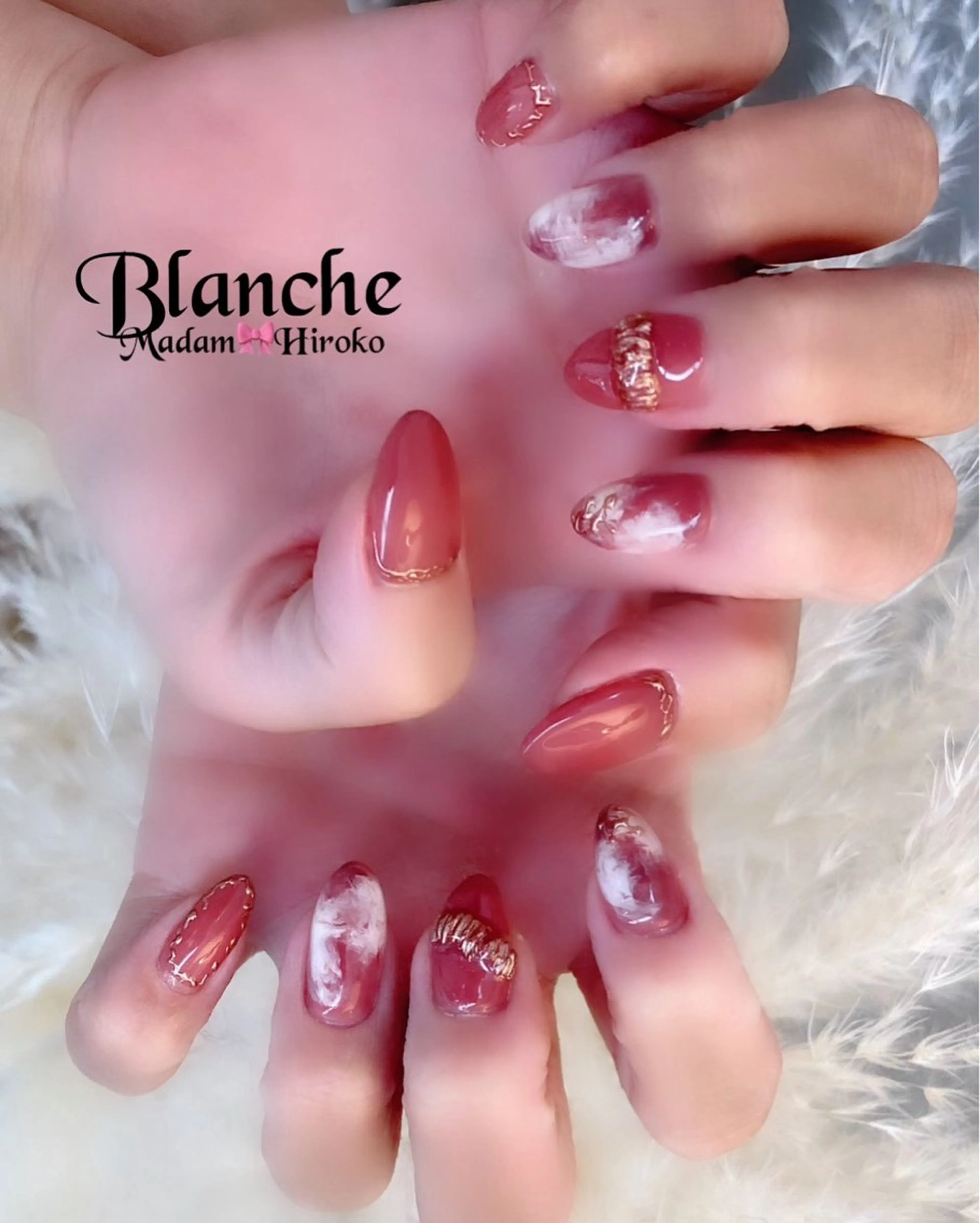 ネイル ピンク ピンクベージュ ホワイト Lianネイル 寛子Lianのネイルデザイン