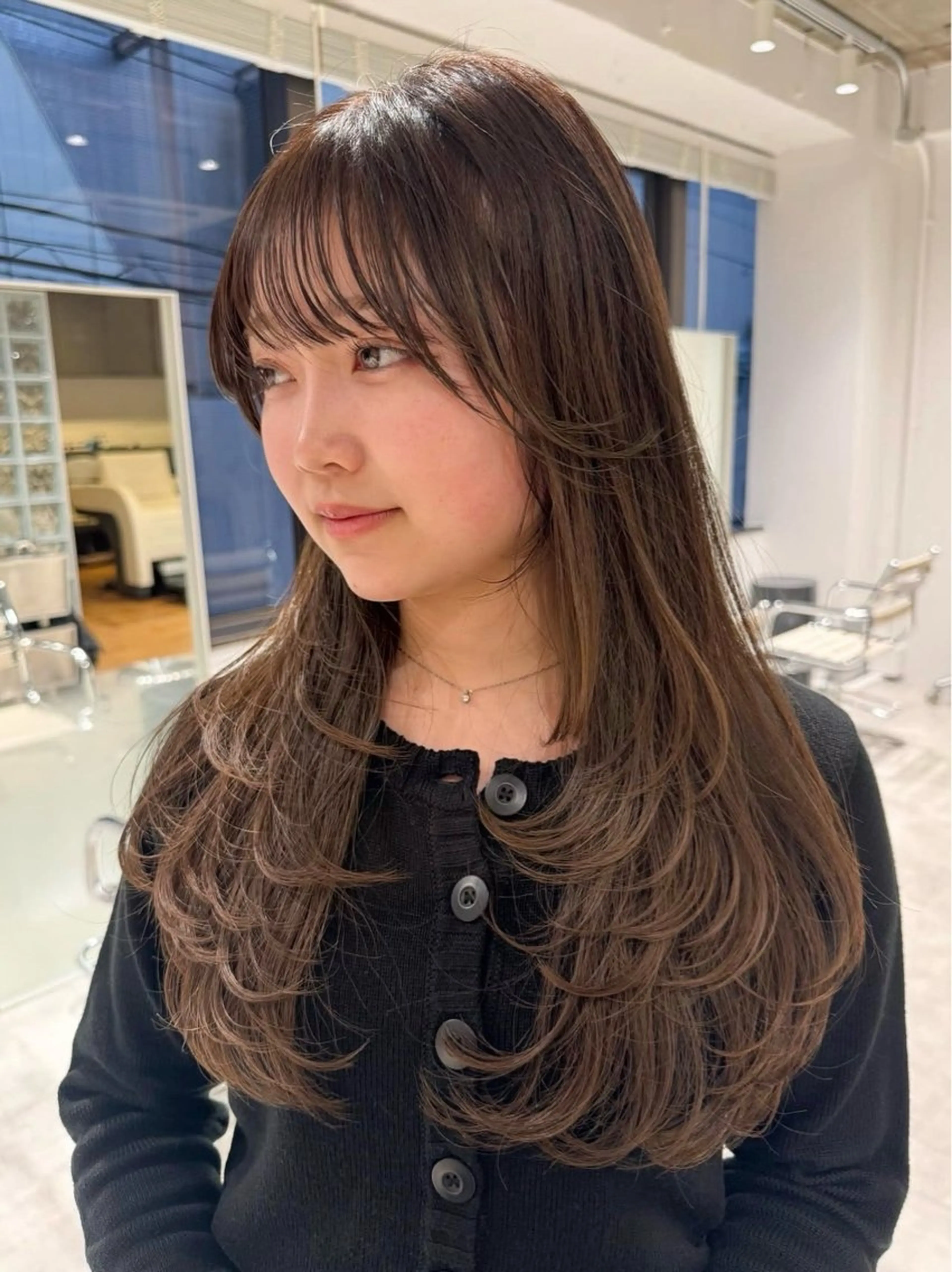 ロング カラー ヘアカラー トリートメント ヘッドスパ レイヤーカット/暖色 カラー/mao🎀のヘアスタイル