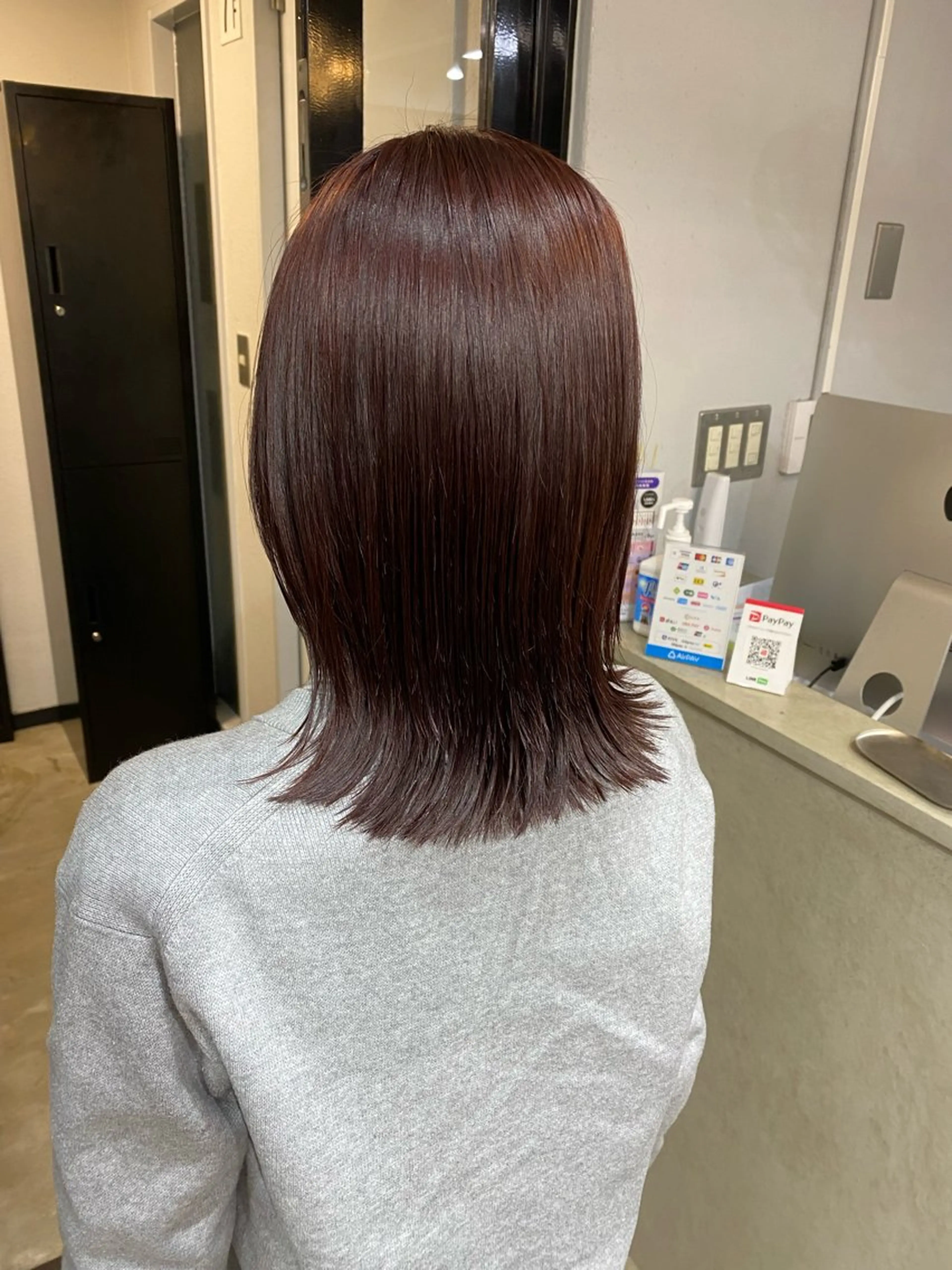 ミディアム カラー ボルドーカラー トリートメント レイヤー×髪質改善✨ 渋谷/佐藤侑哉のヘアスタイル