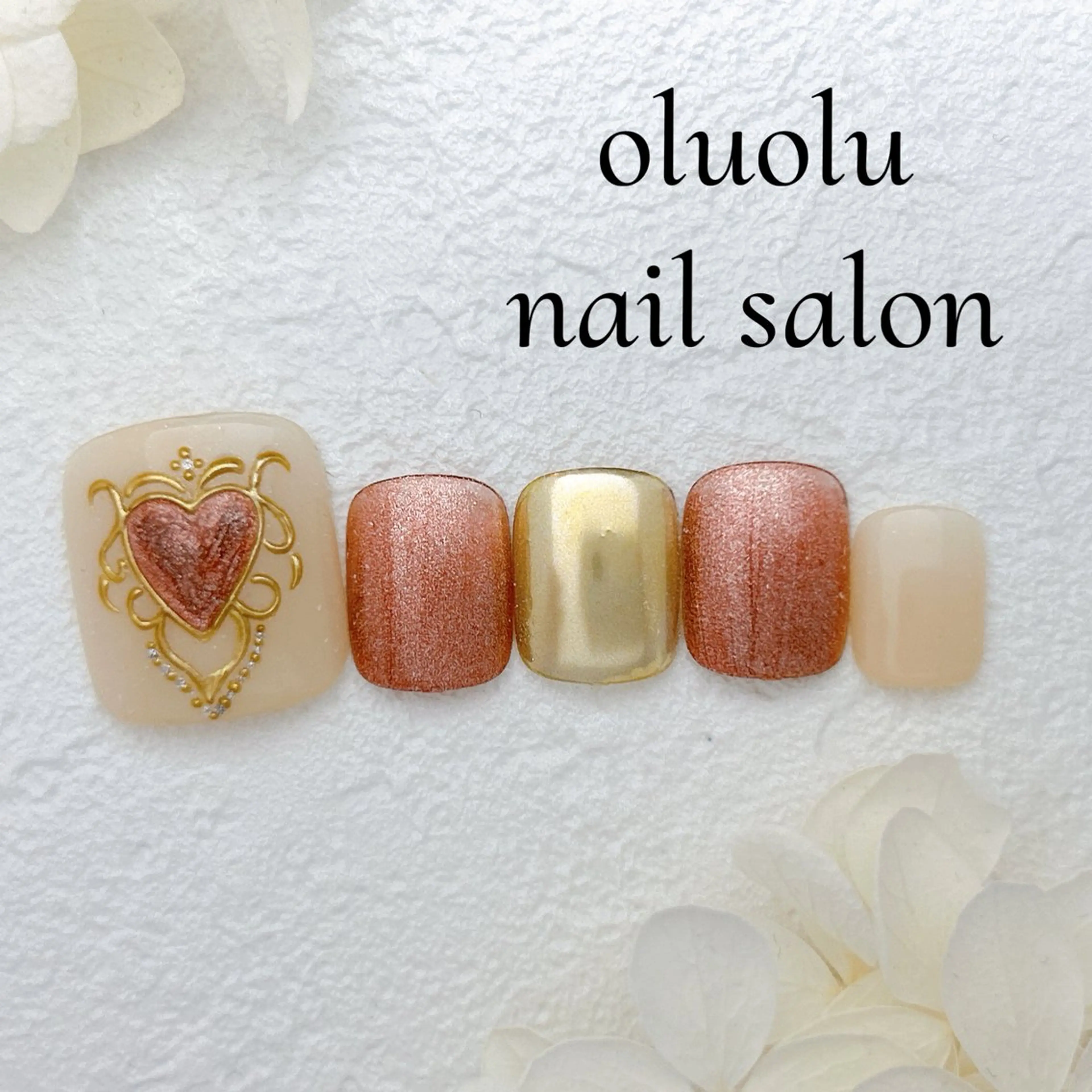 ネイル フットネイル ジェルネイル マグネットネイル パラジェル oluolu nailsalonのネイルデザイン