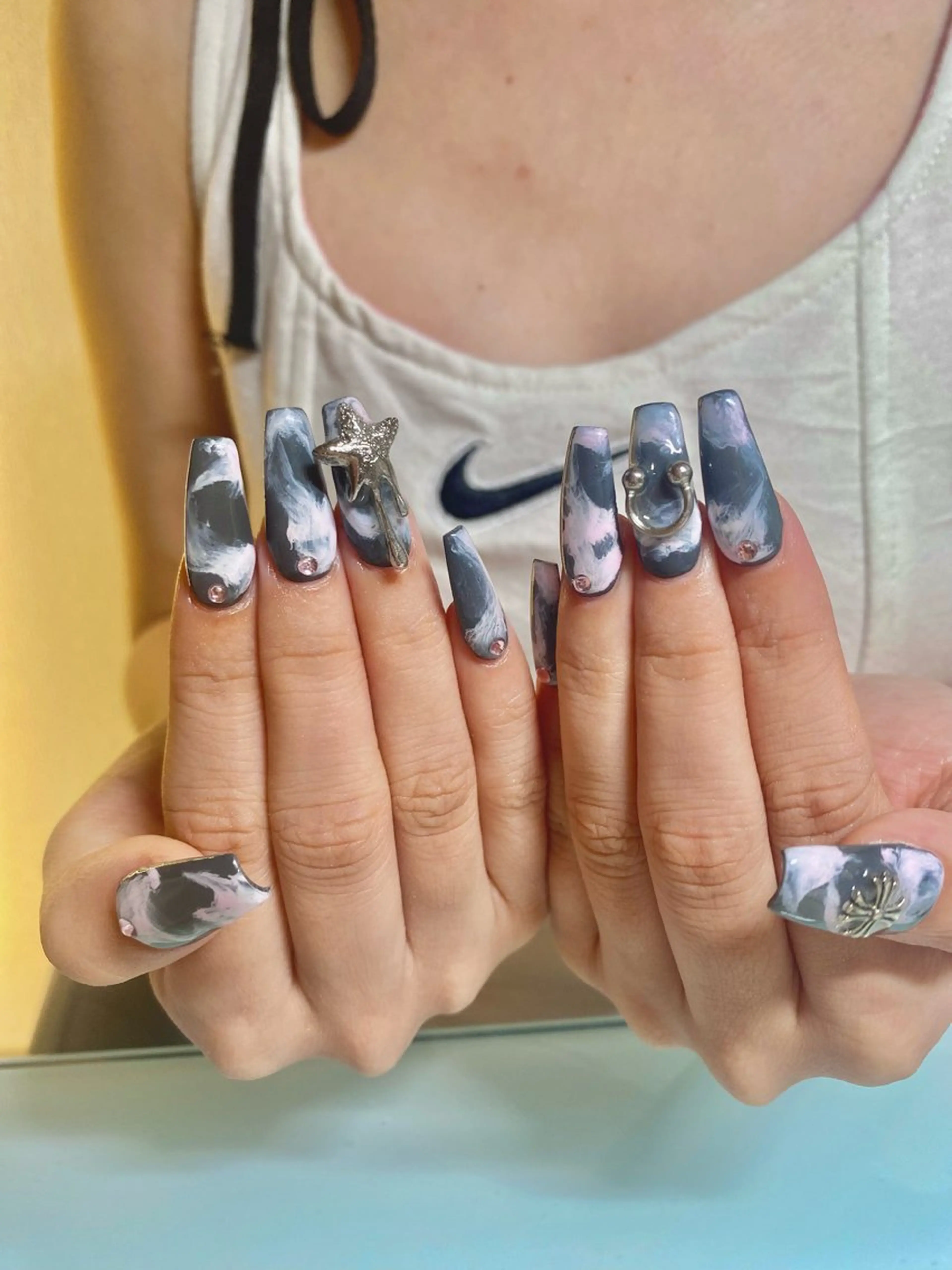 ネイル 大理石ネイル(マーブル) ハンドネイル BelireMaa Nail&eyeのネイルデザイン