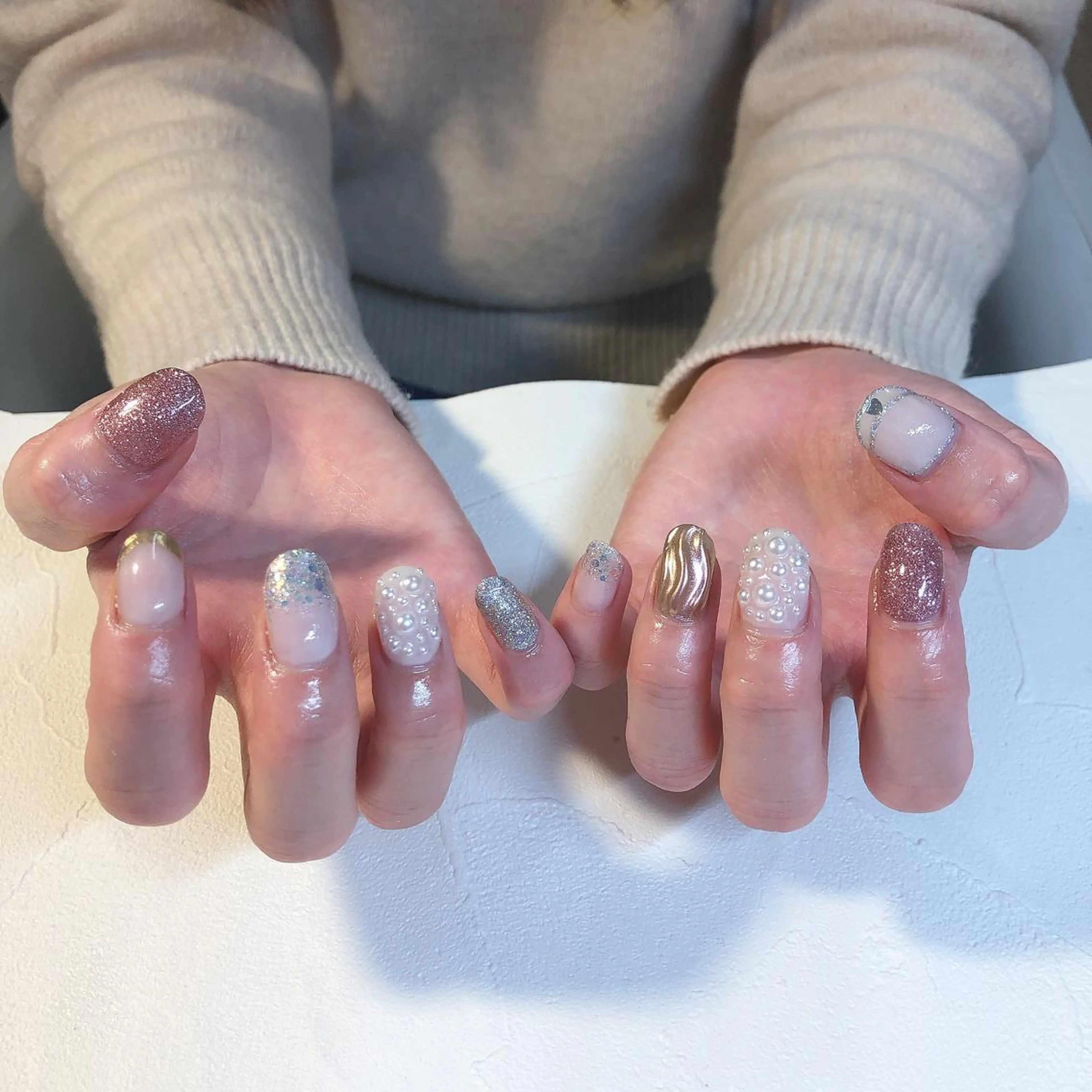 ネイル キラキラネイル 韓国ネイル 持ち込み nails 🎀meのネイルデザイン