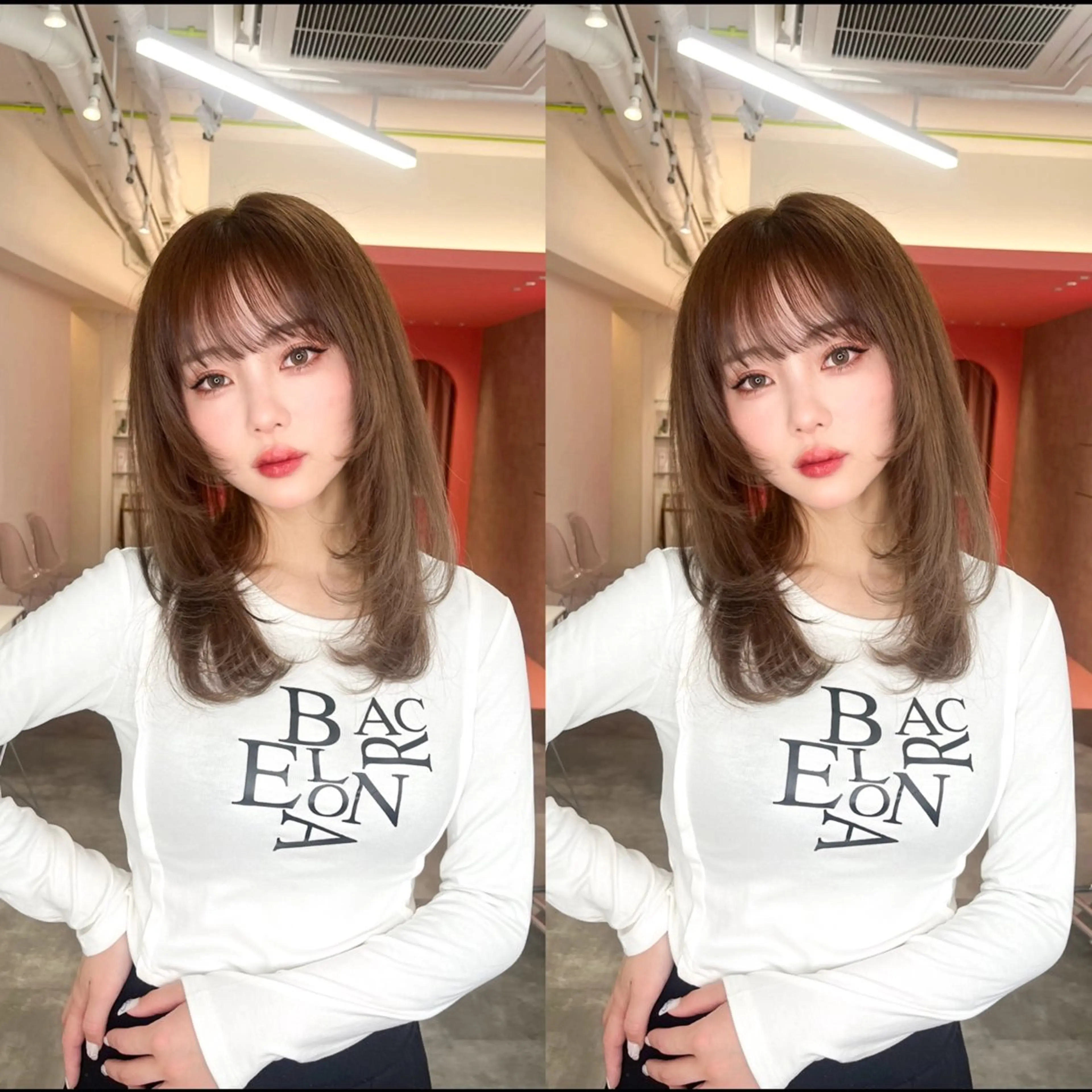 ミディアム 山崎/ボブ縮毛矯正 レイヤー髪質改善のヘアスタイル