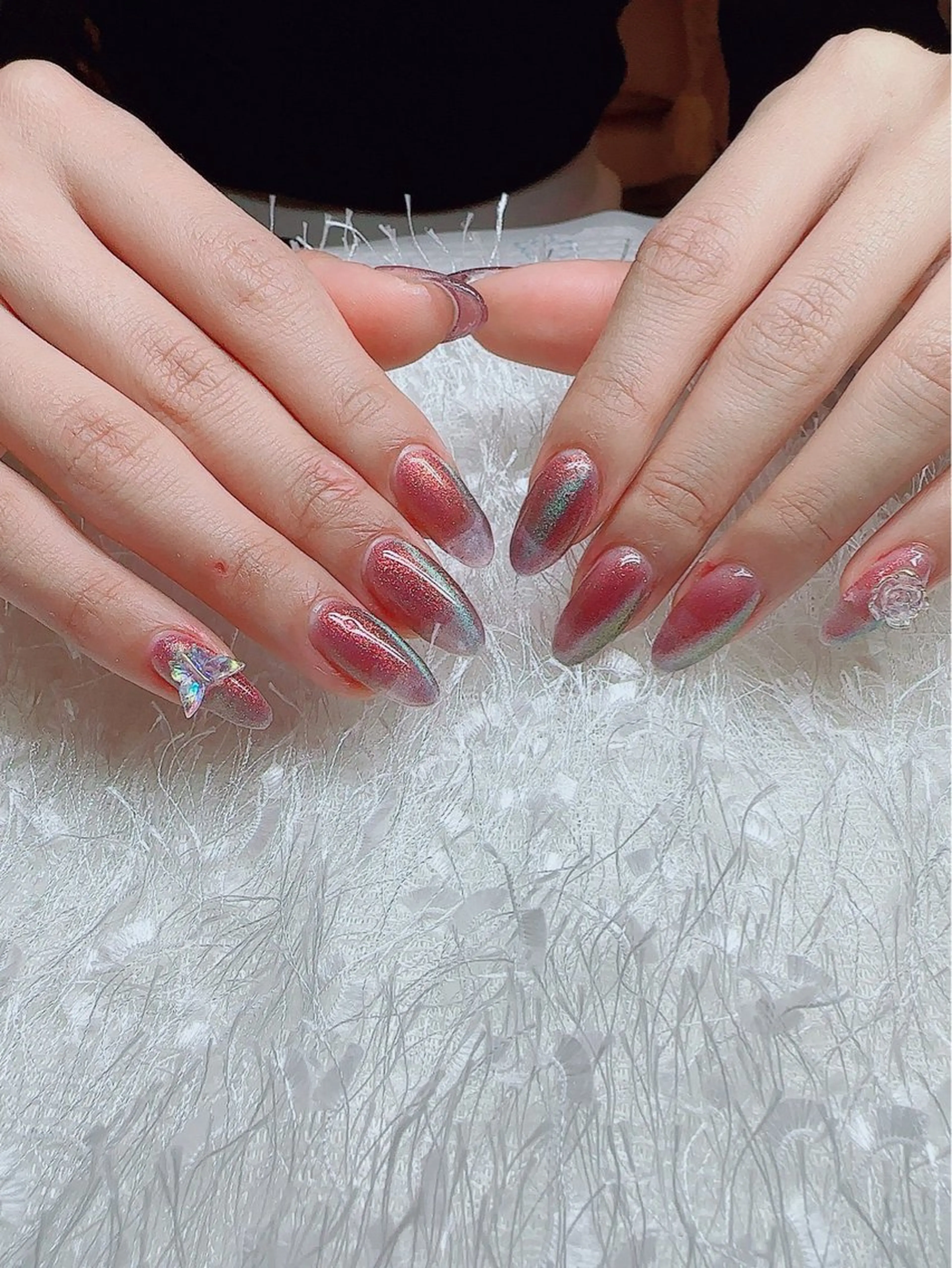 ネイル 長さ出し マグネットネイル ハンドネイル Le'a シズカのネイルデザイン