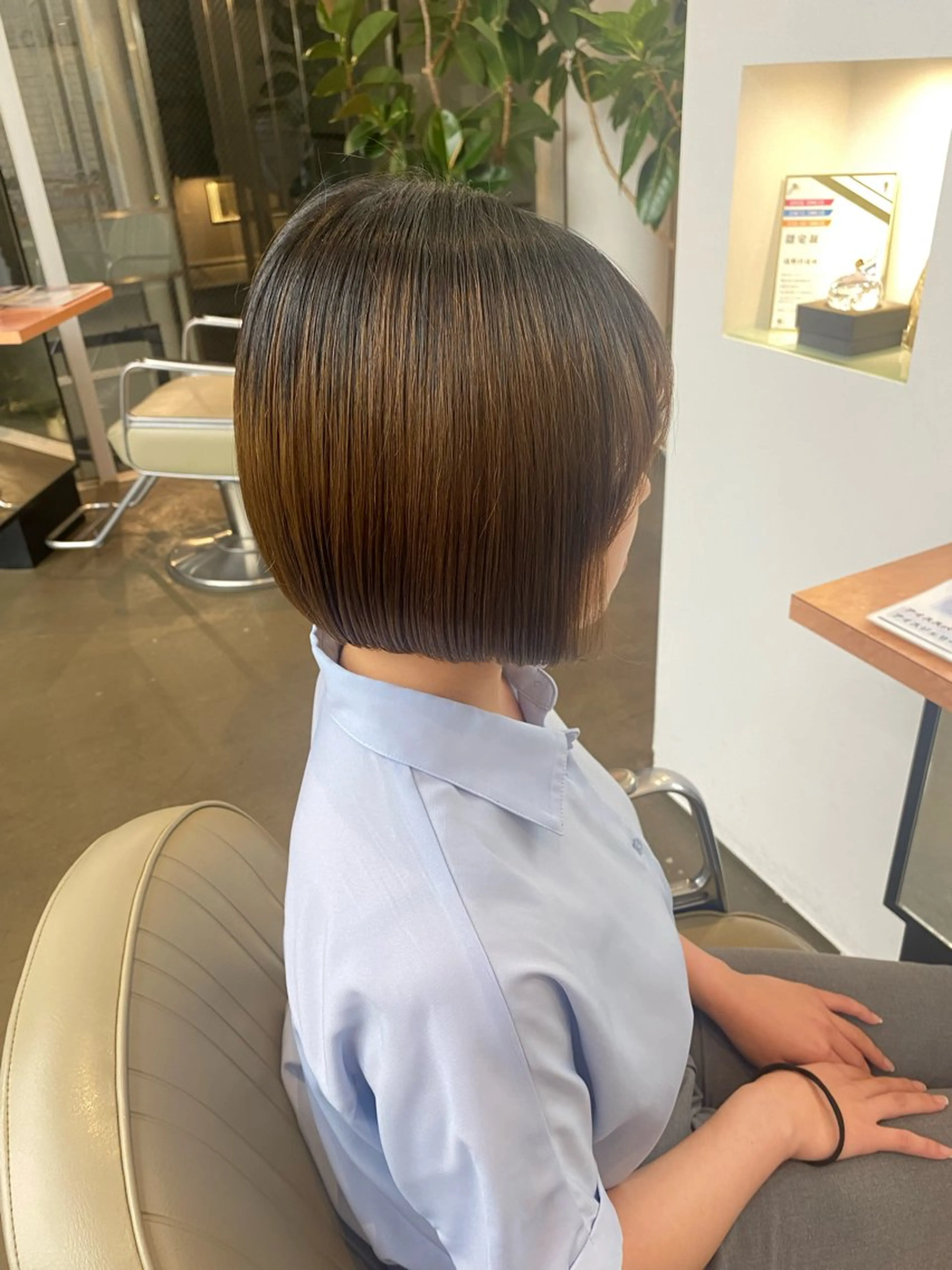 ショート ヘアアレンジ ボブ カット ヘアカラー トリートメント DIFINOaoyama所属・🎧ayaka/ボブ /透明感カラー🩵のヘアスタイル