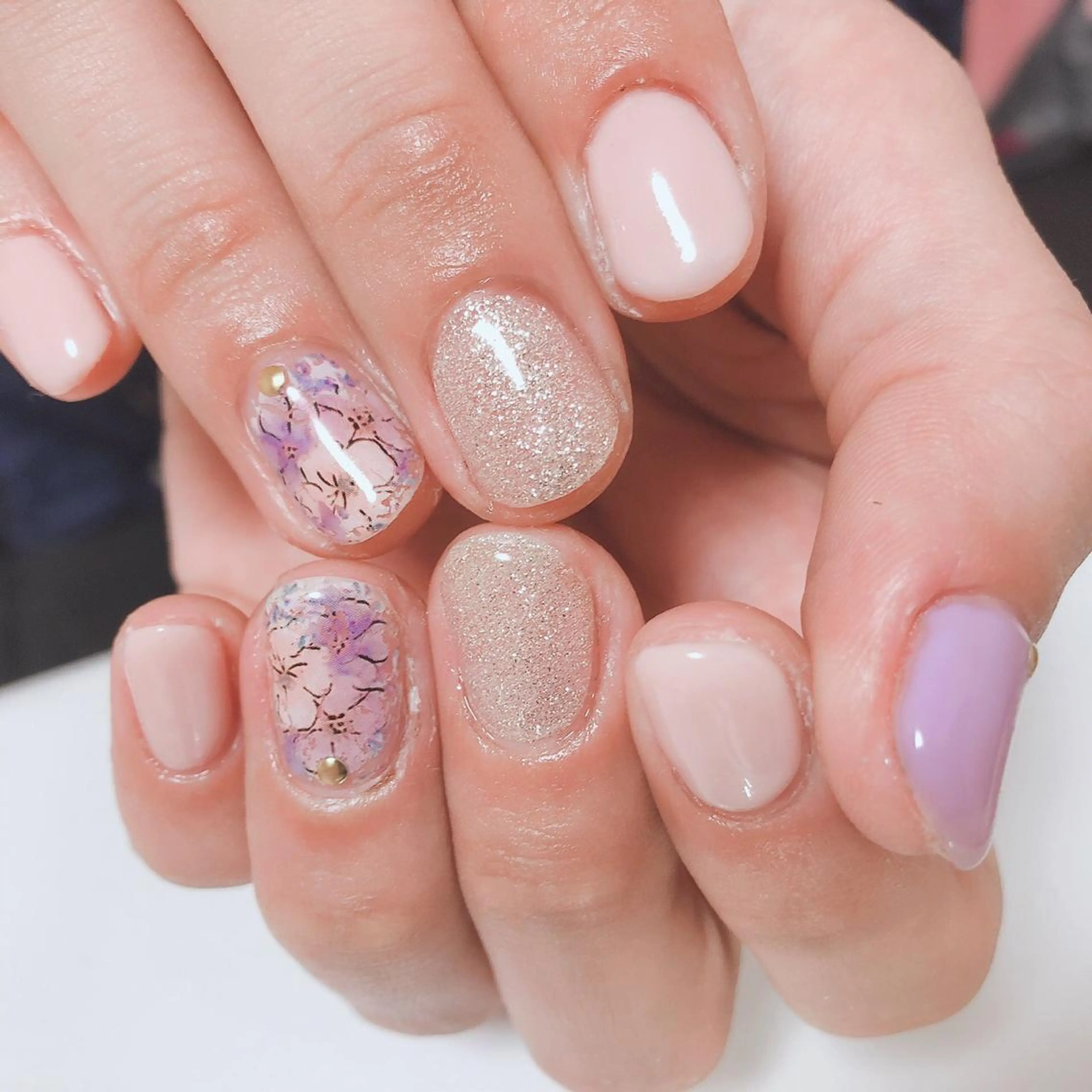 ネイル アートネイル 長さ出し フットネイル グリーン ニュアンスネイル Lily Roseスタッフ一同のマツエク・マツパデザイン