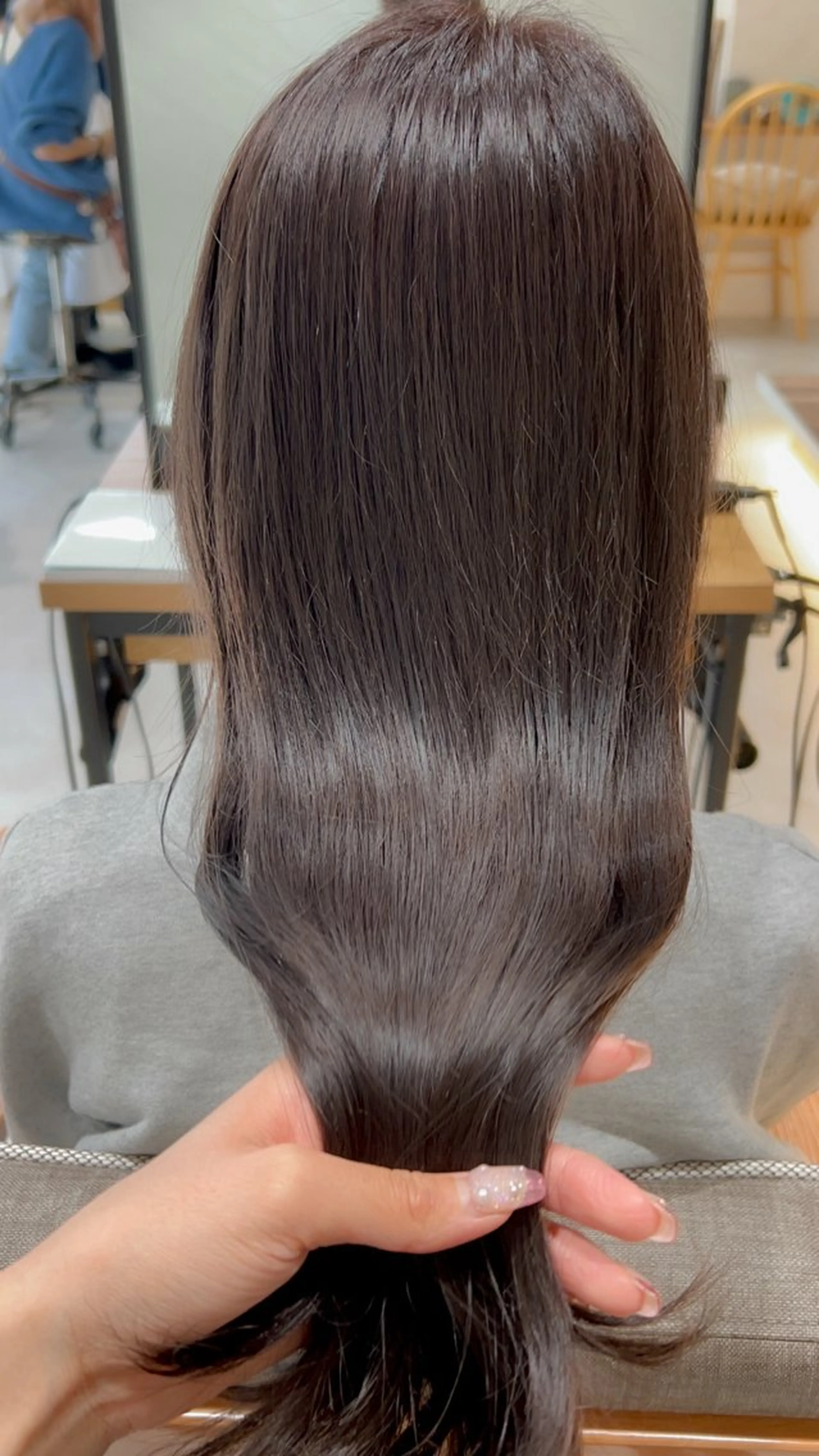 セミロング カラー ブリーチ グレージュ ブリーチなしカラー カット ヘアカラー トリートメント 🎀髪質改善・艶髪カ ラー🎀YUMEKAのヘアスタイル