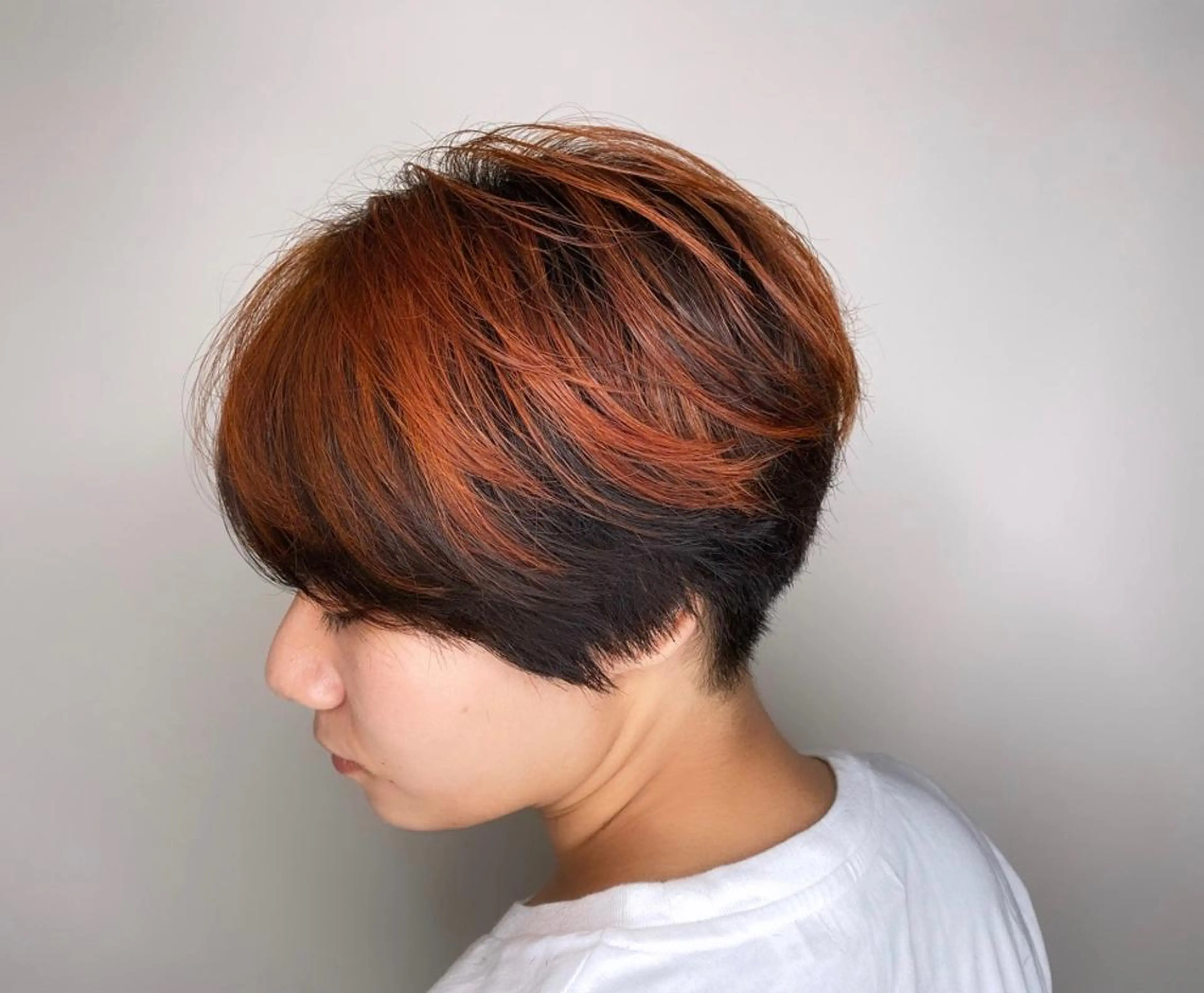 ショート カラー ヘアアレンジ ブリーチ オレンジ アイラッシュ/美容室 個室/瀬戸 一菜のヘアスタイル