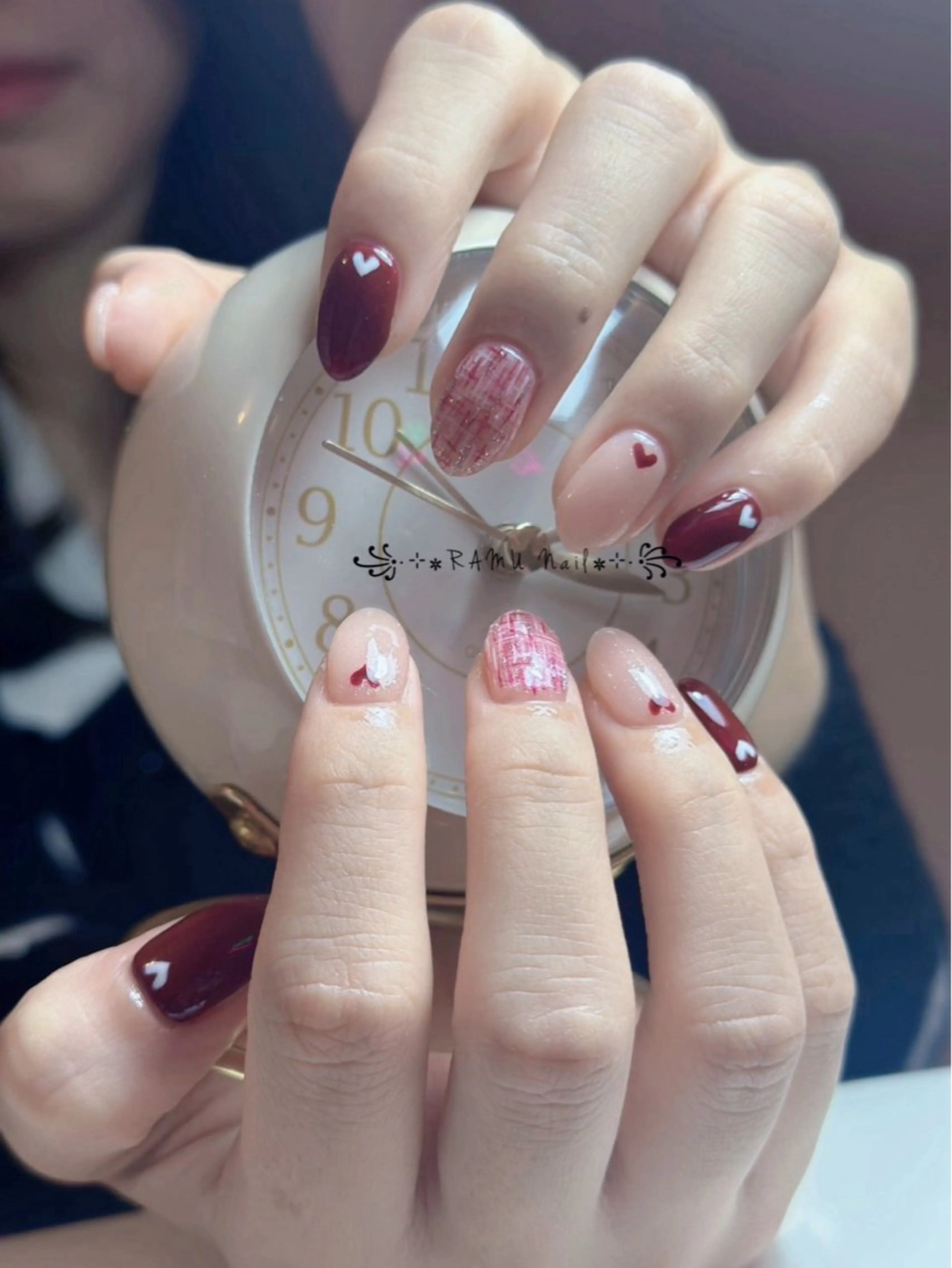 ネイル 韓国ネイル シンプルネイル 冬ネイル ハンドネイル RAMU Nail 恵比寿店のネイルデザイン