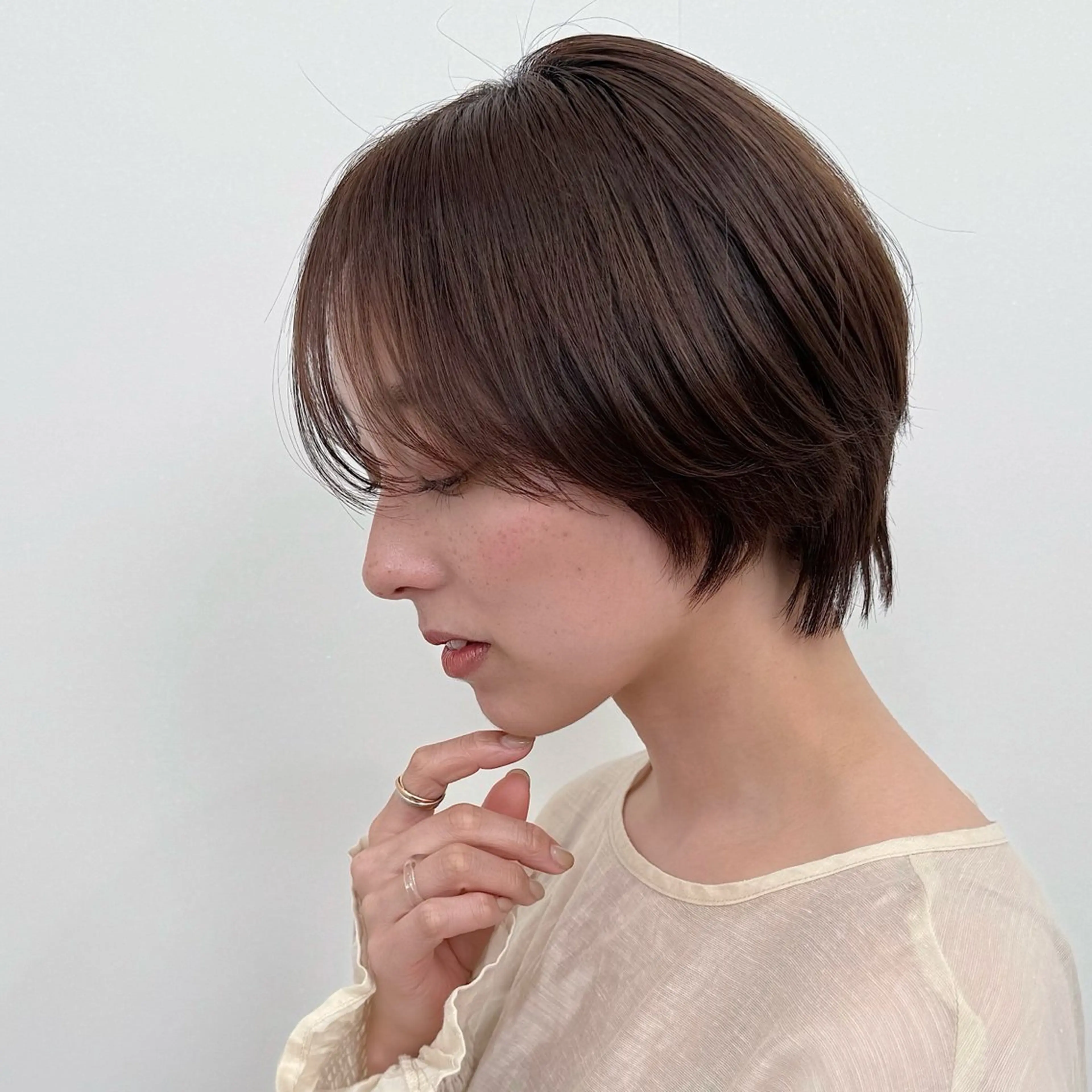 ショート カラー メンズ/レディース /ナチュラル/下村迅のヘアスタイル