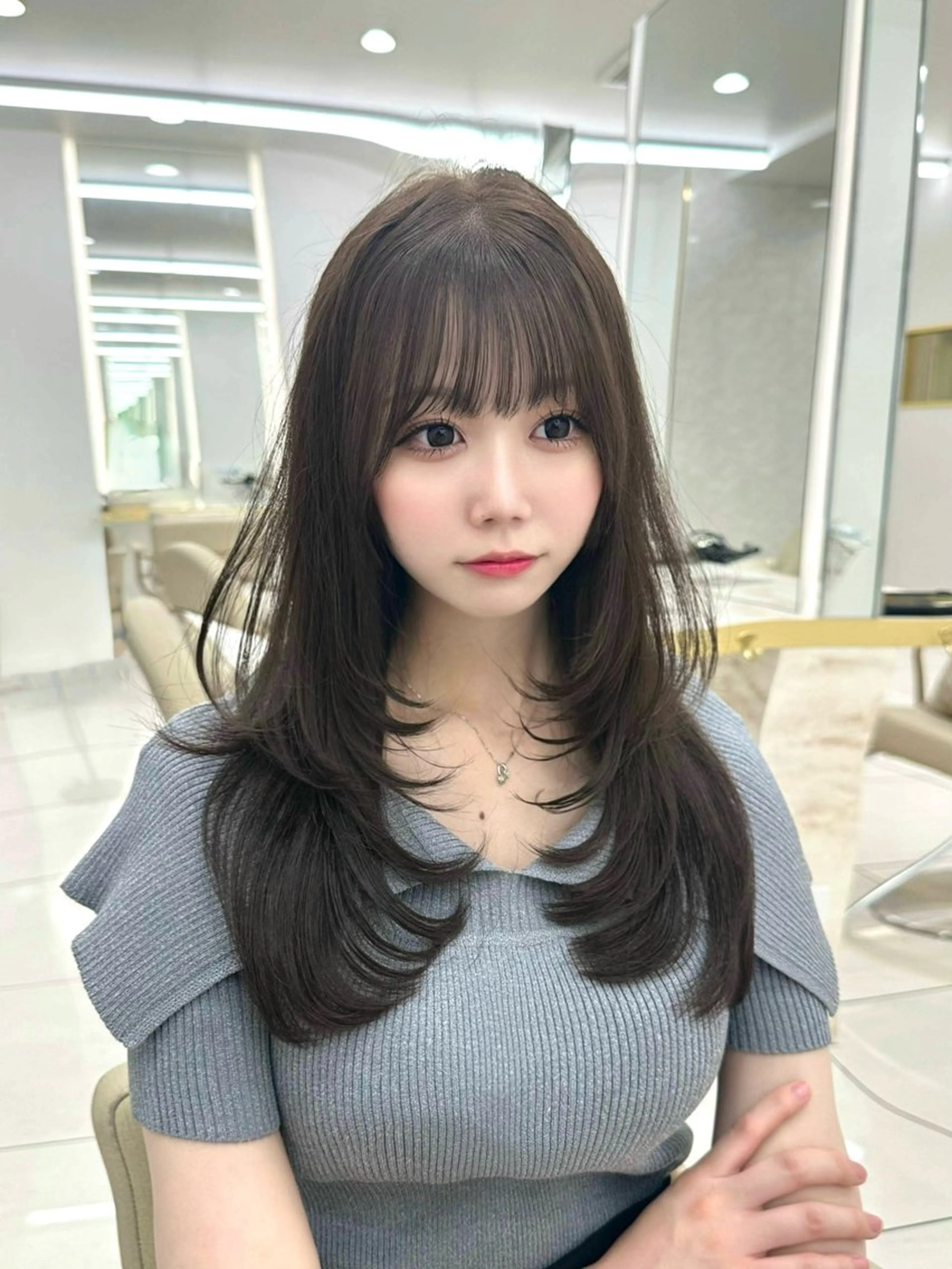 ロング カラー レイヤーカット カット ヘアカラー 似合わせ/レイヤー /顔まわり/池田歩樹のヘアスタイル