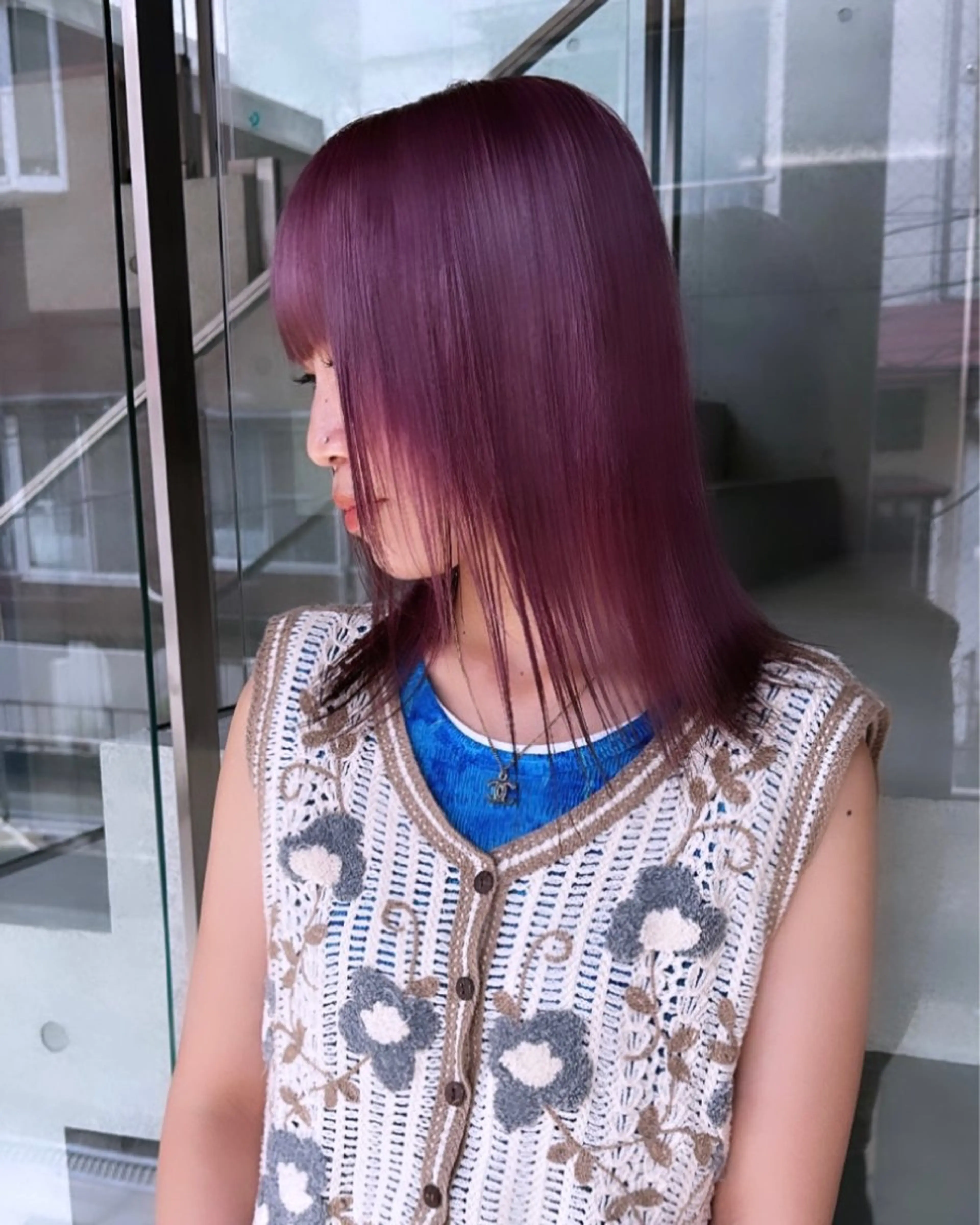 セミロング カラー ヘアアレンジ メンズ 抜きっぱなしブロンド ササキカズマのヘアスタイル