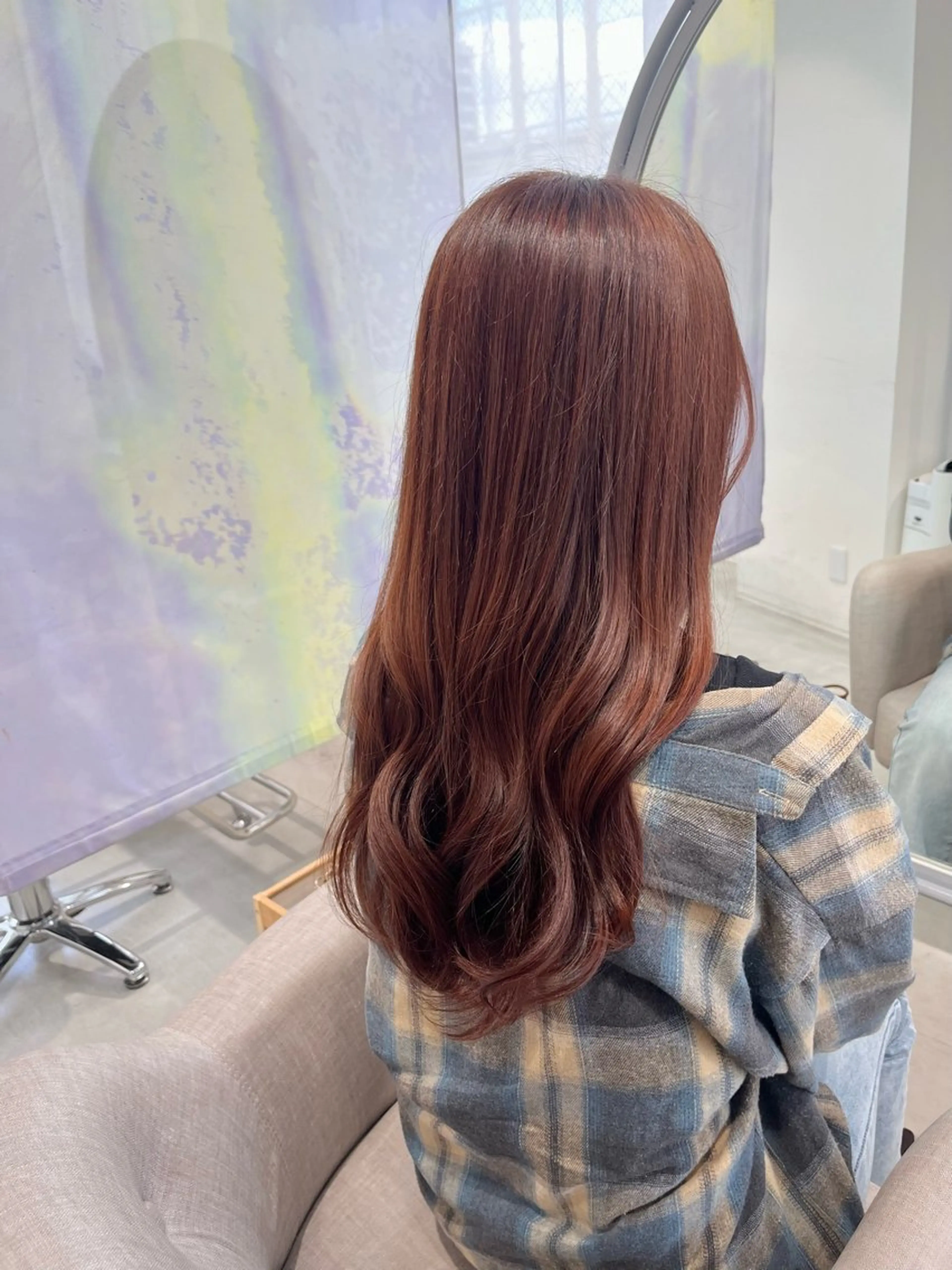 ロング カラー ブラウンカラー オレンジ オレンジブラウン ピンクカラー INCE HAIR 梅田 原田 舞夢のヘアスタイル