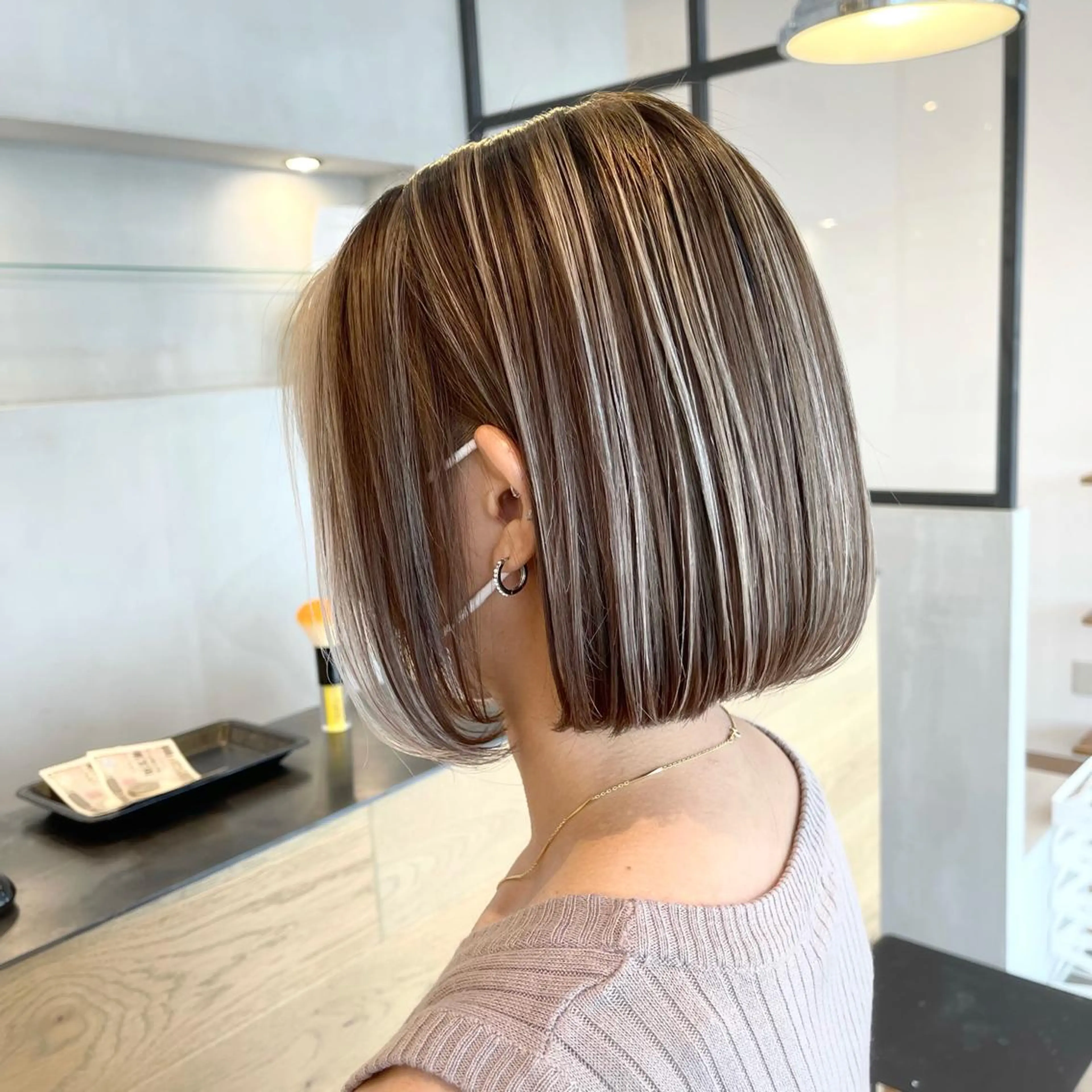 ショート カラー バレイヤージュ デザインカラー ハイライトカラー 外国人風カラー ハイライト アンドウ ユウ/ レイヤーカット/韓国のヘアスタイル