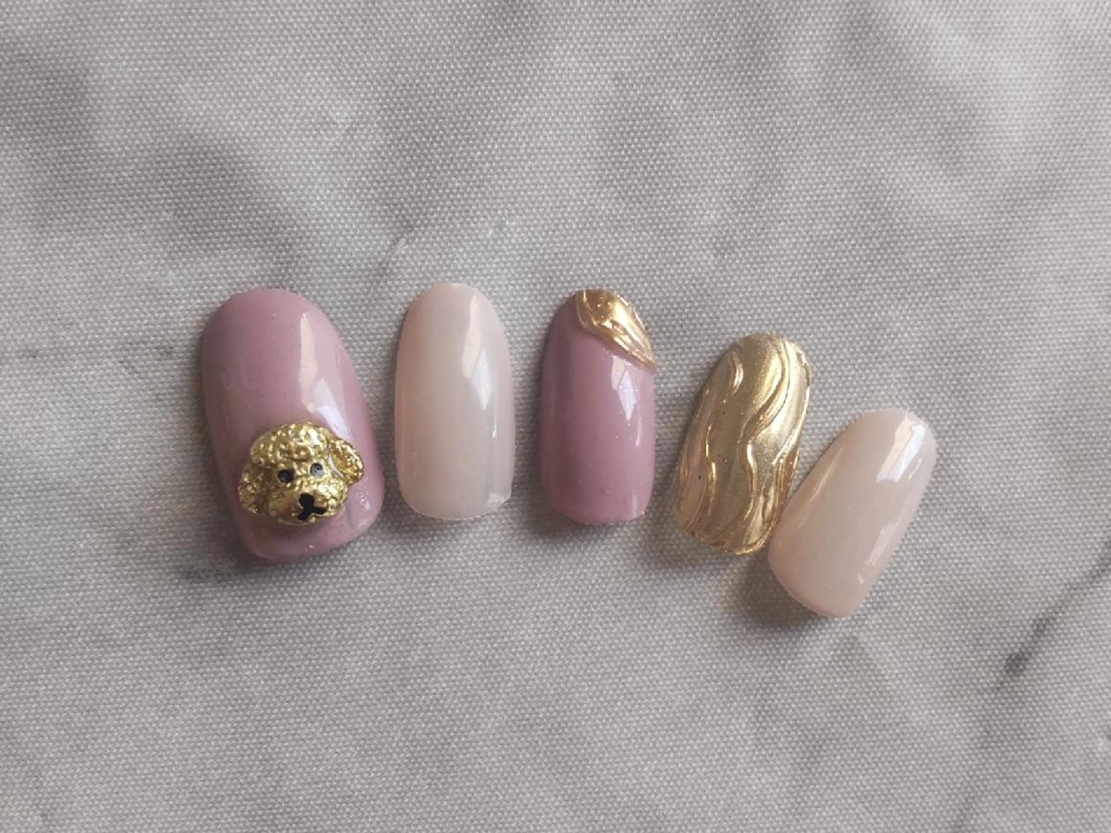 ネイル ブラウン ゴールド シルバー ひだか あいこのネイルデザイン