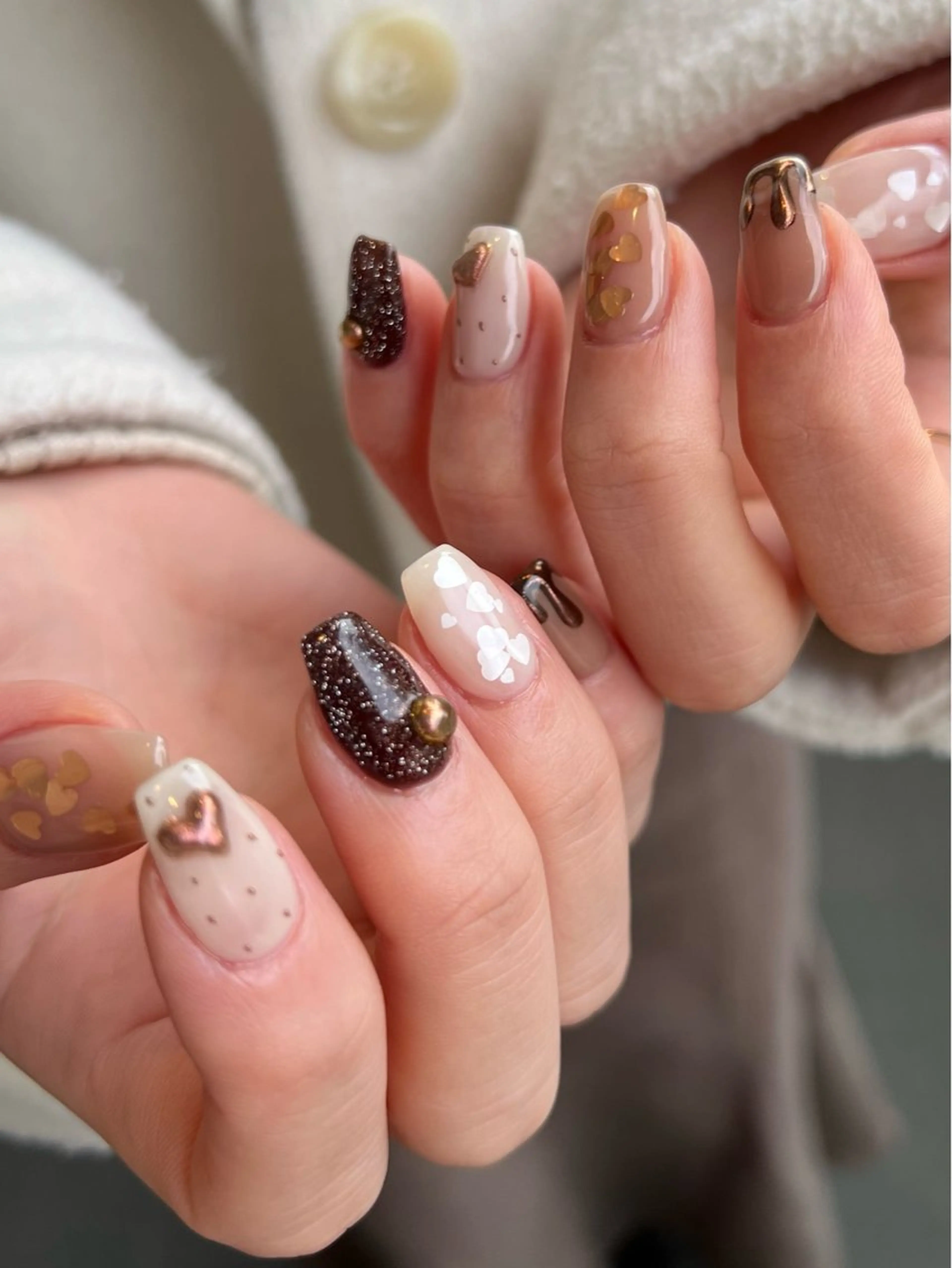 ネイル ハート バレンタイン kuga amiのネイルデザイン