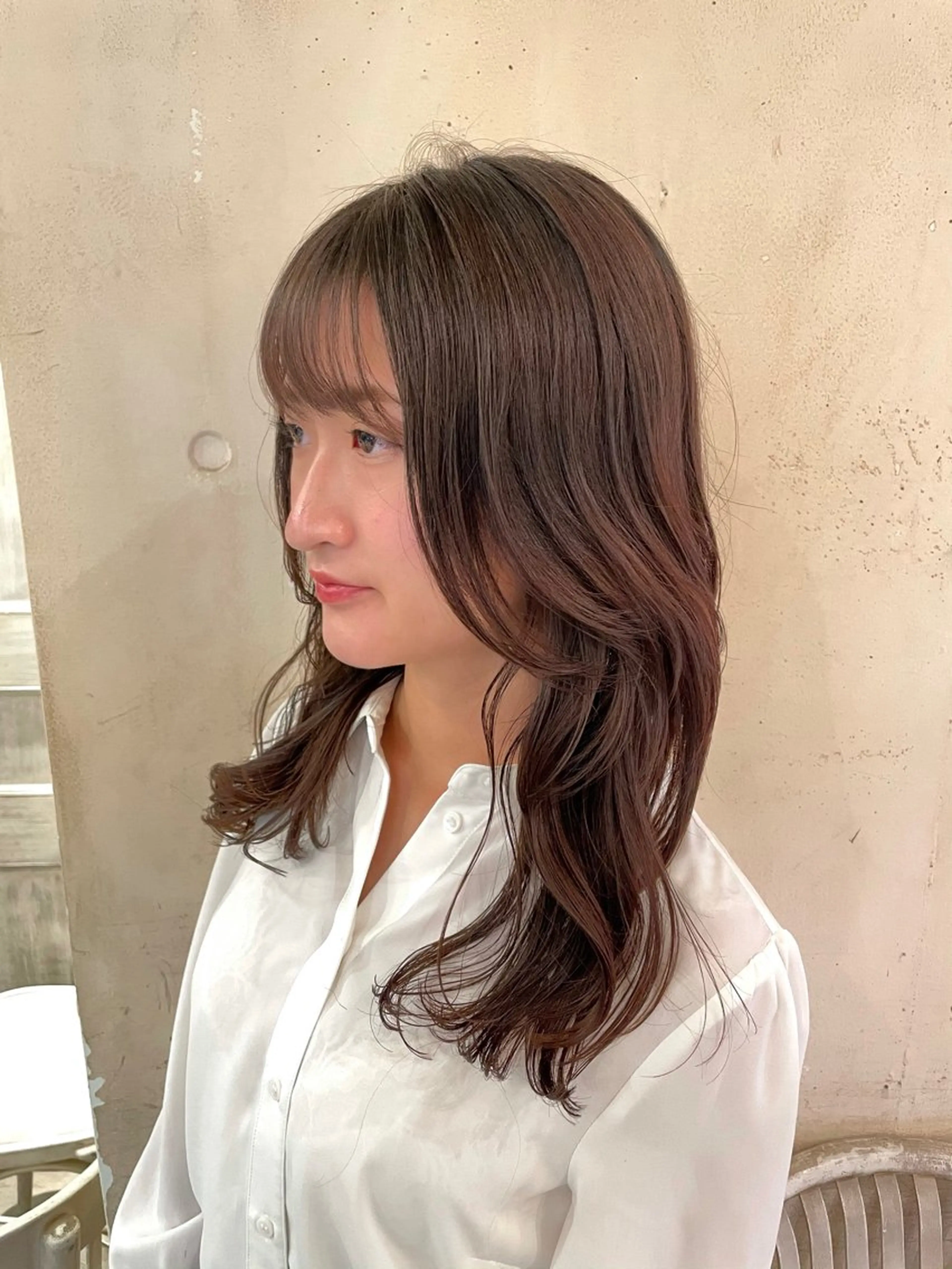 セミロング カラー パーマ 銀座No.1髪質改善 縮毛矯正/本木のヘアスタイル