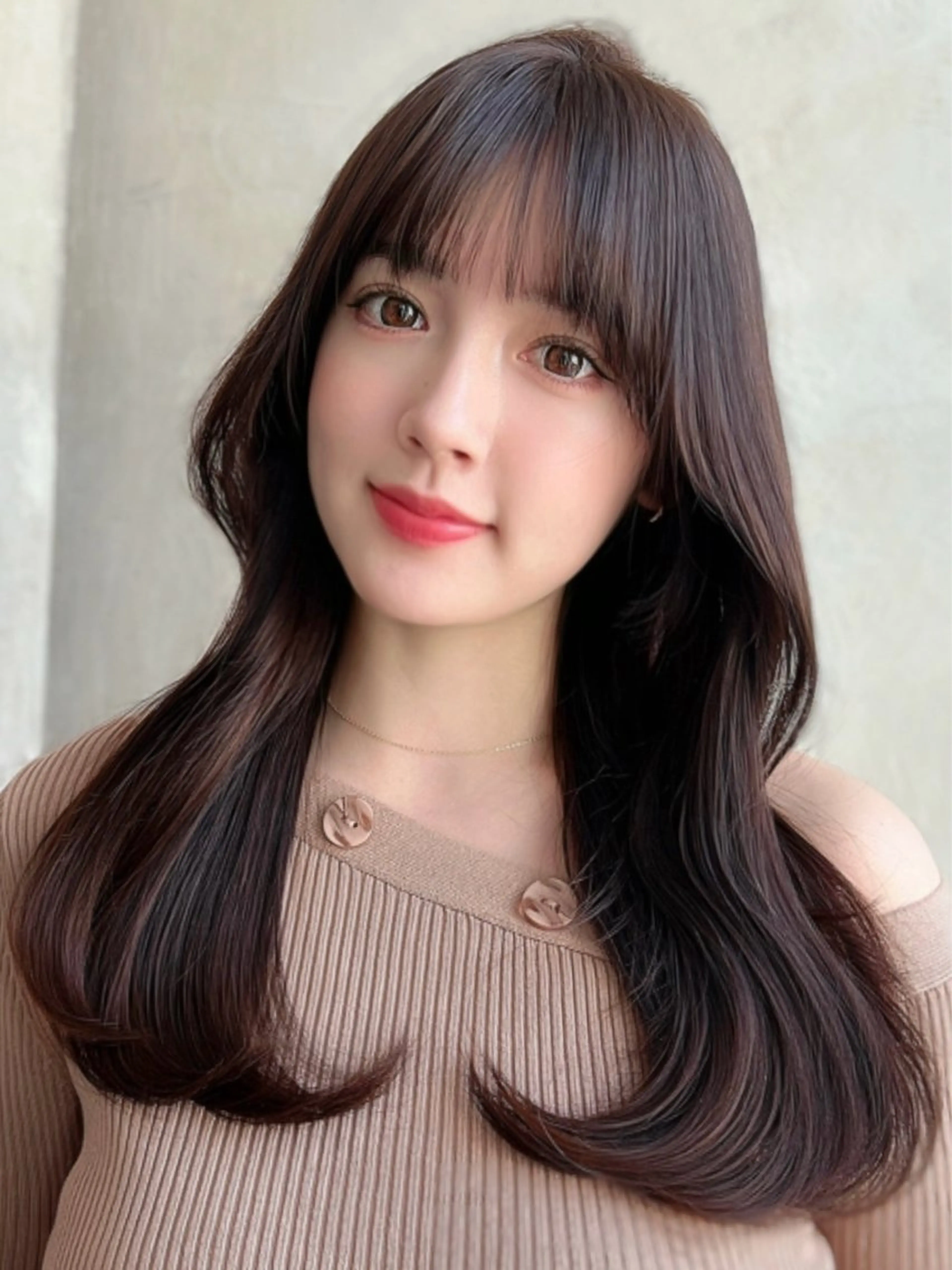 ロング カラー カット ヘアカラー トリートメント 新宿✨顔周りカット 韓国ヘア/坂本亜裟海のヘアスタイル