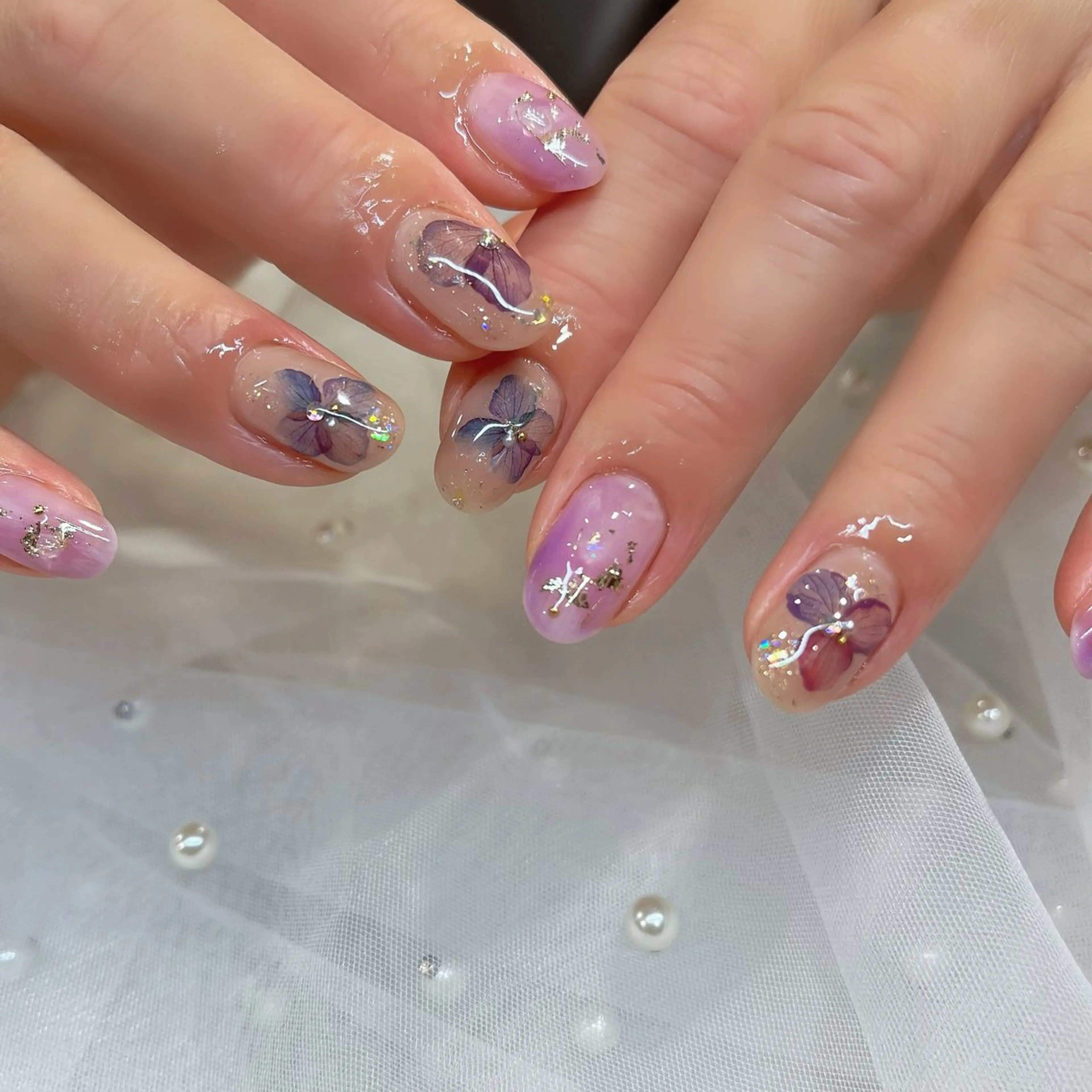 ネイル フラワーネイル ハンドネイル 内田 里穂のネイルデザイン