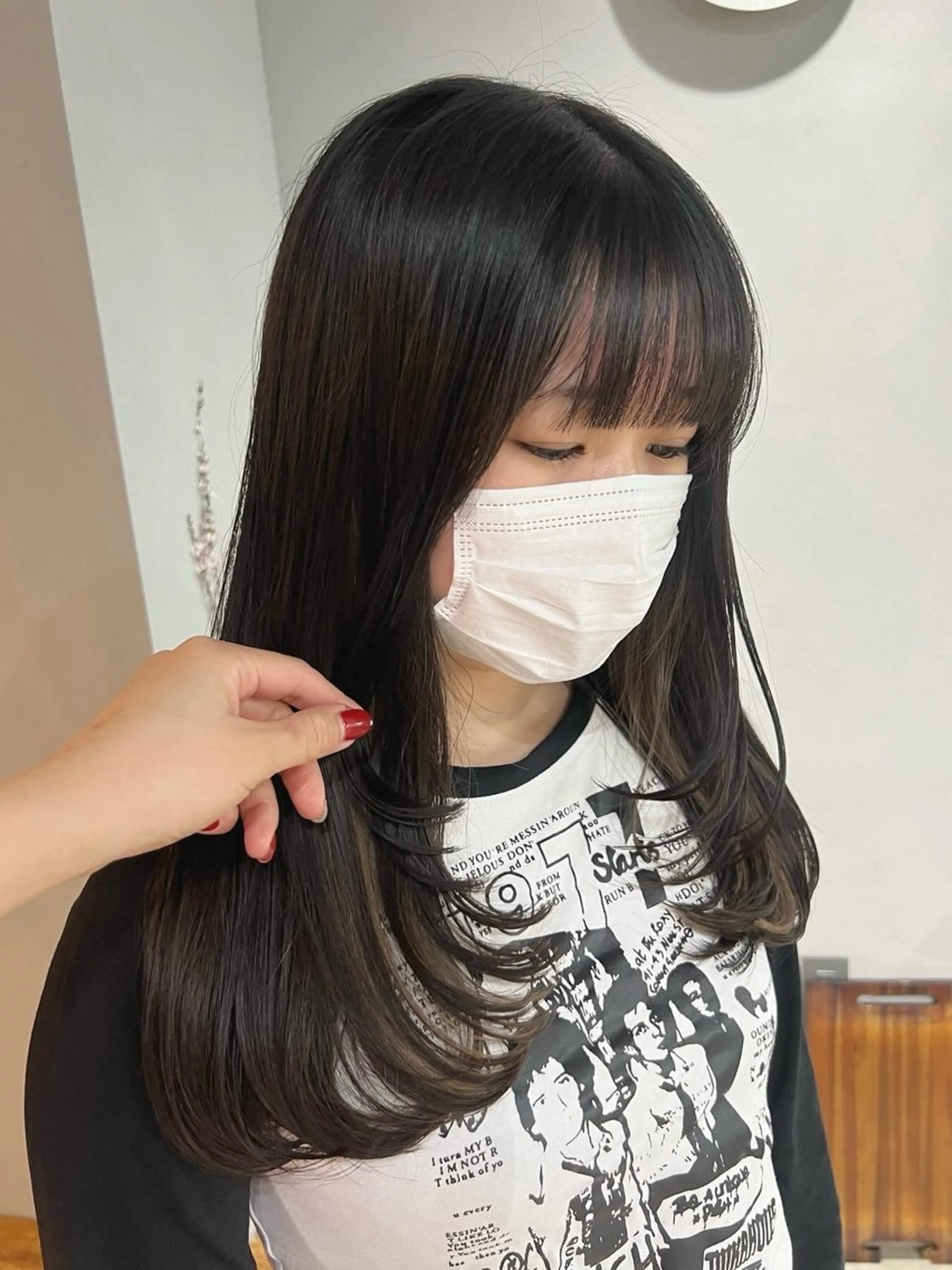 セミロング カラー カット ヘアカラー akane/ベージュ /オリーブ/ブラウンのヘアスタイル