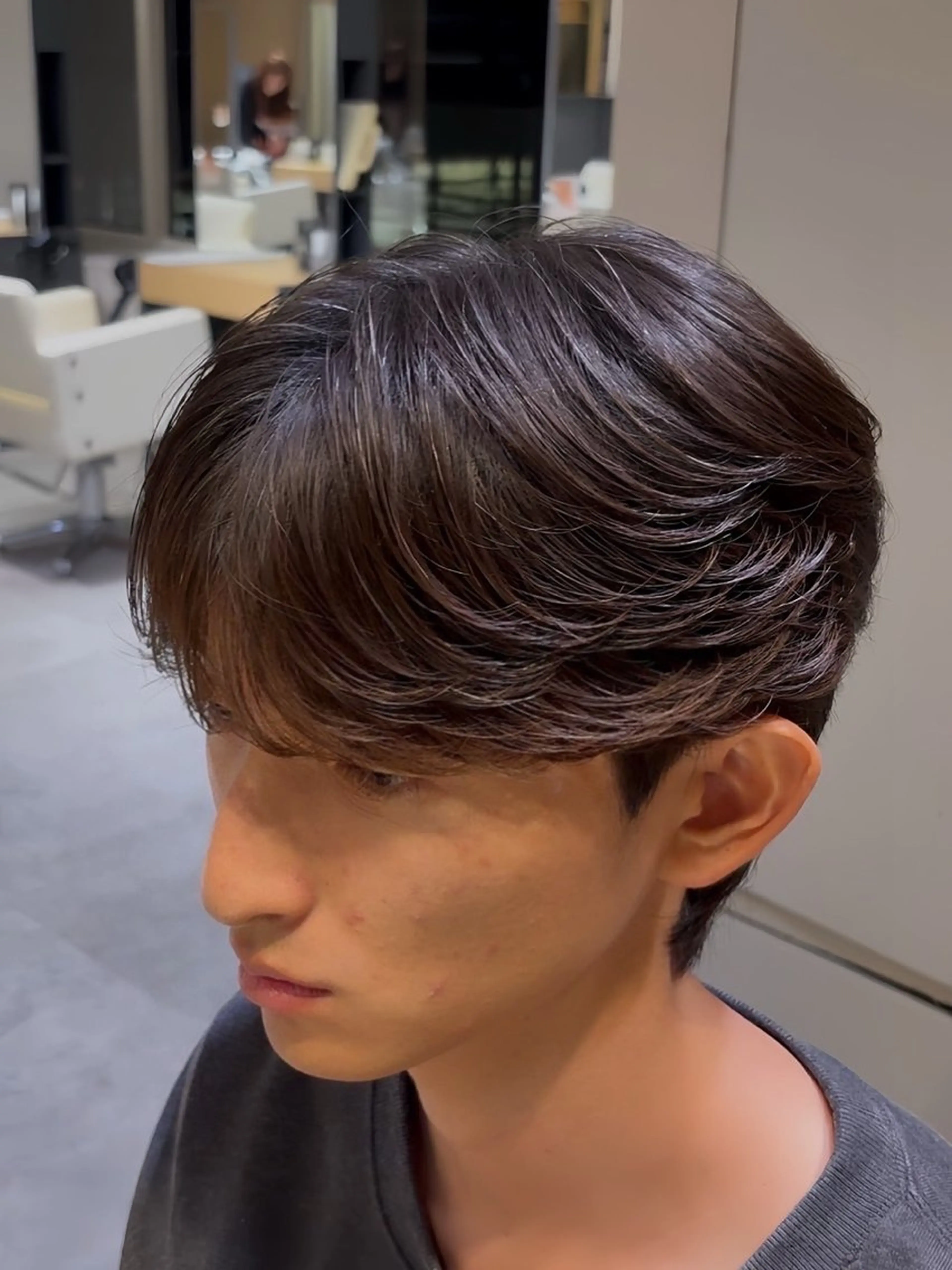 パーマ メンズ マッシュ メンズパーマ シースルーマッシュ ニュアンスパーマ 森野啓斗/メンズ/ 韓国系🇰🇷のヘアスタイル