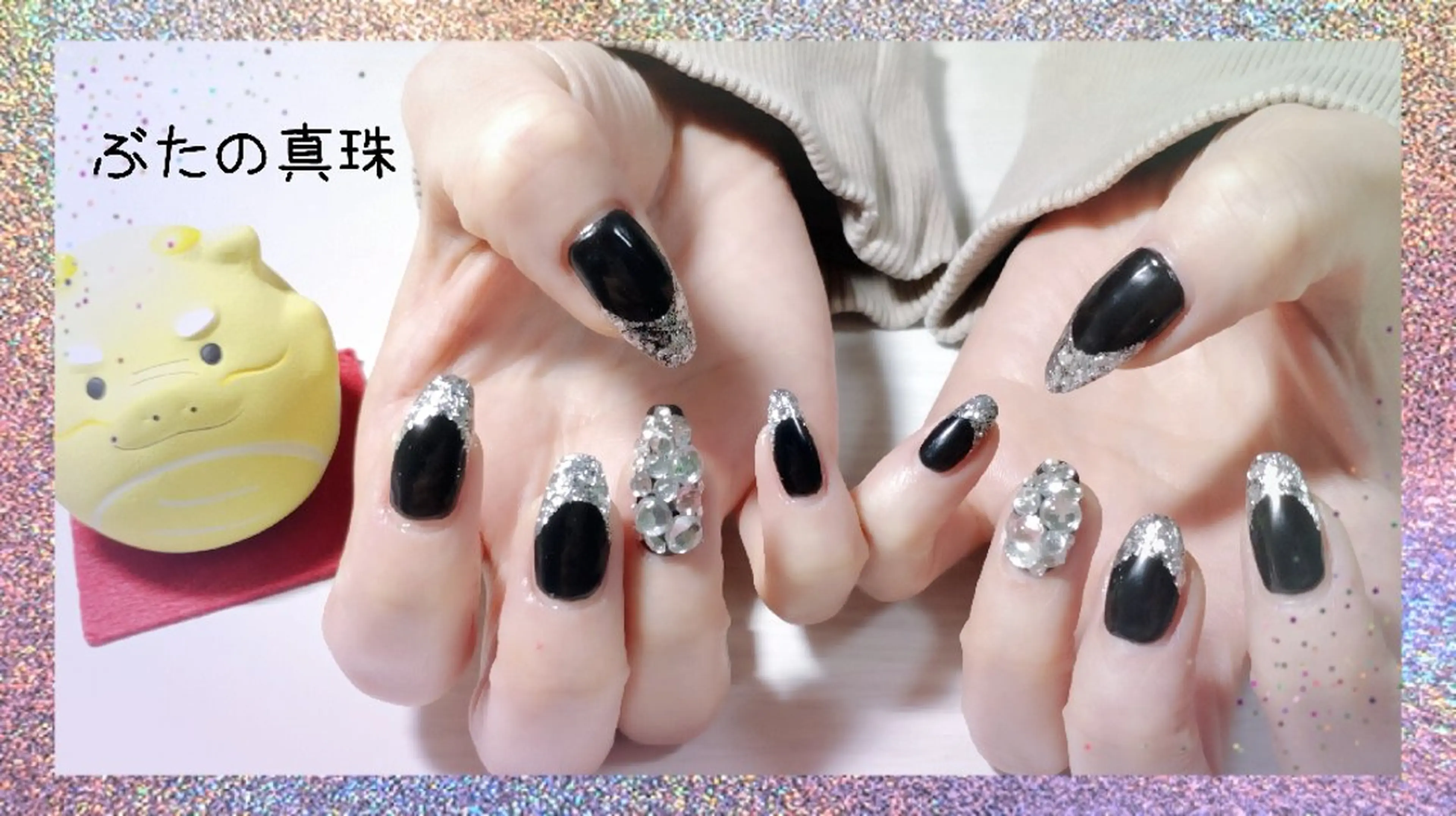 ネイル キラキラネイル シルバー 林 珠里のネイルデザイン