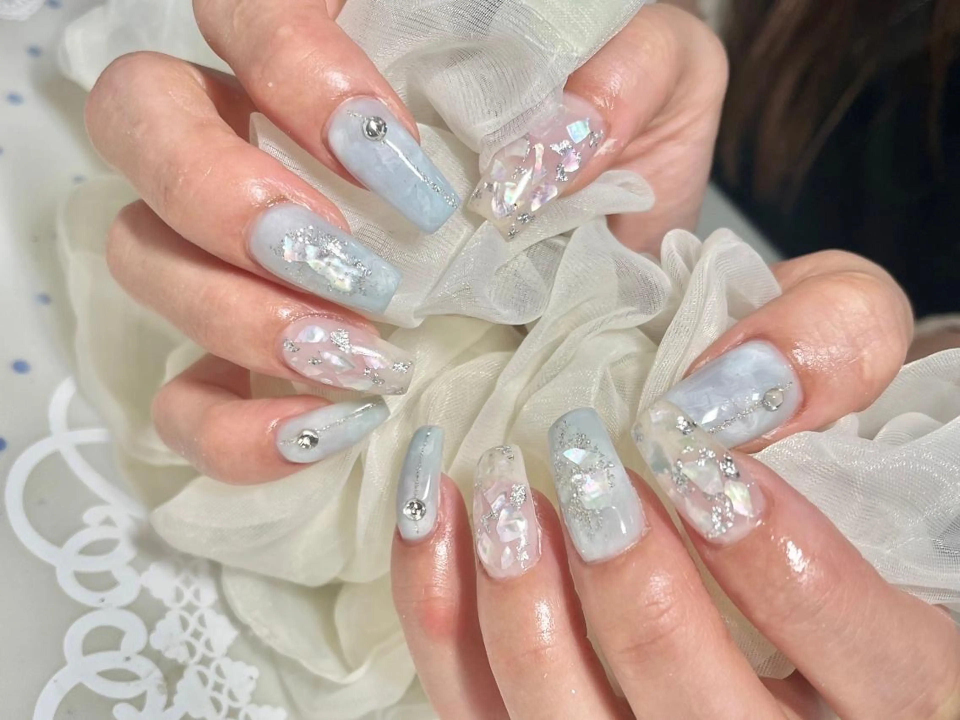 ネイル 長さ出し フレンチネイル ジェルネイル グラデーション 韓国ネイル ハンドネイル Nail&eye Belire 新宿のネイルデザイン