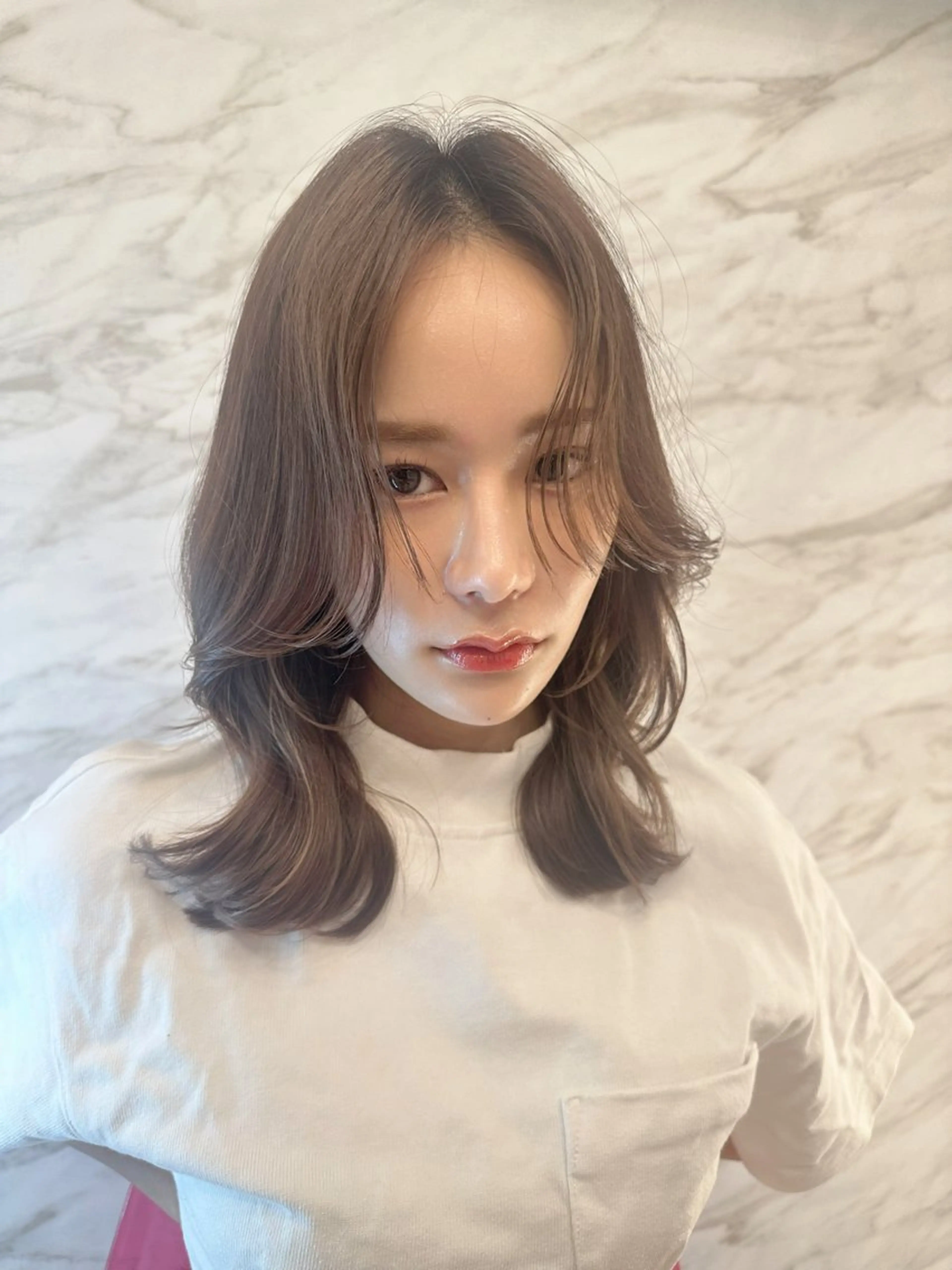 ミディアム くびれヘア 韓国風ヘア 銀座副店長/レイヤー /髪質改善/田島のヘアスタイル