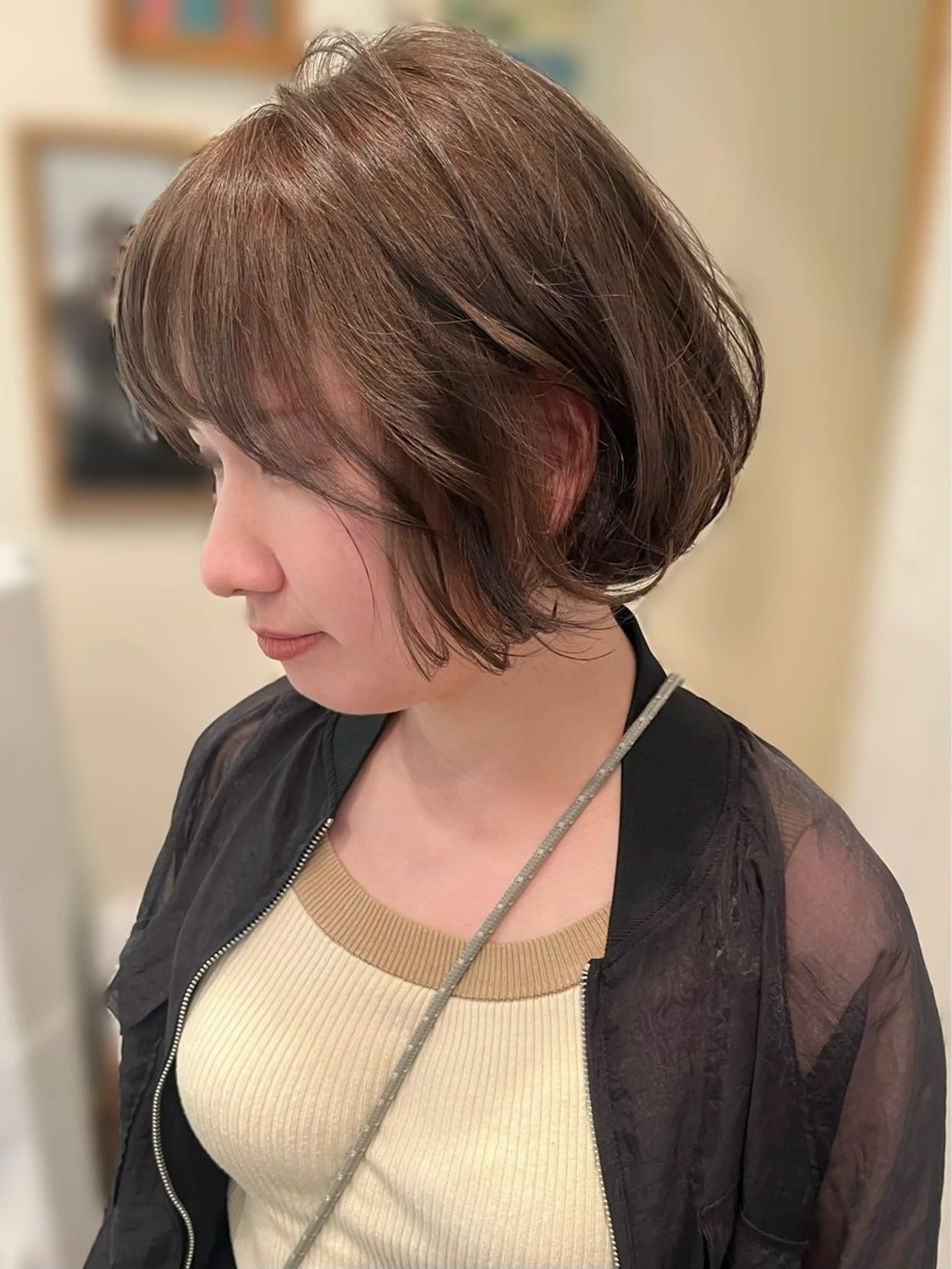 ショート カラー ヘアアレンジ ショートボブ 丸みショート ボブ ショートヘア 顔周りレイヤー カット❄️石川瑠青のヘアスタイル