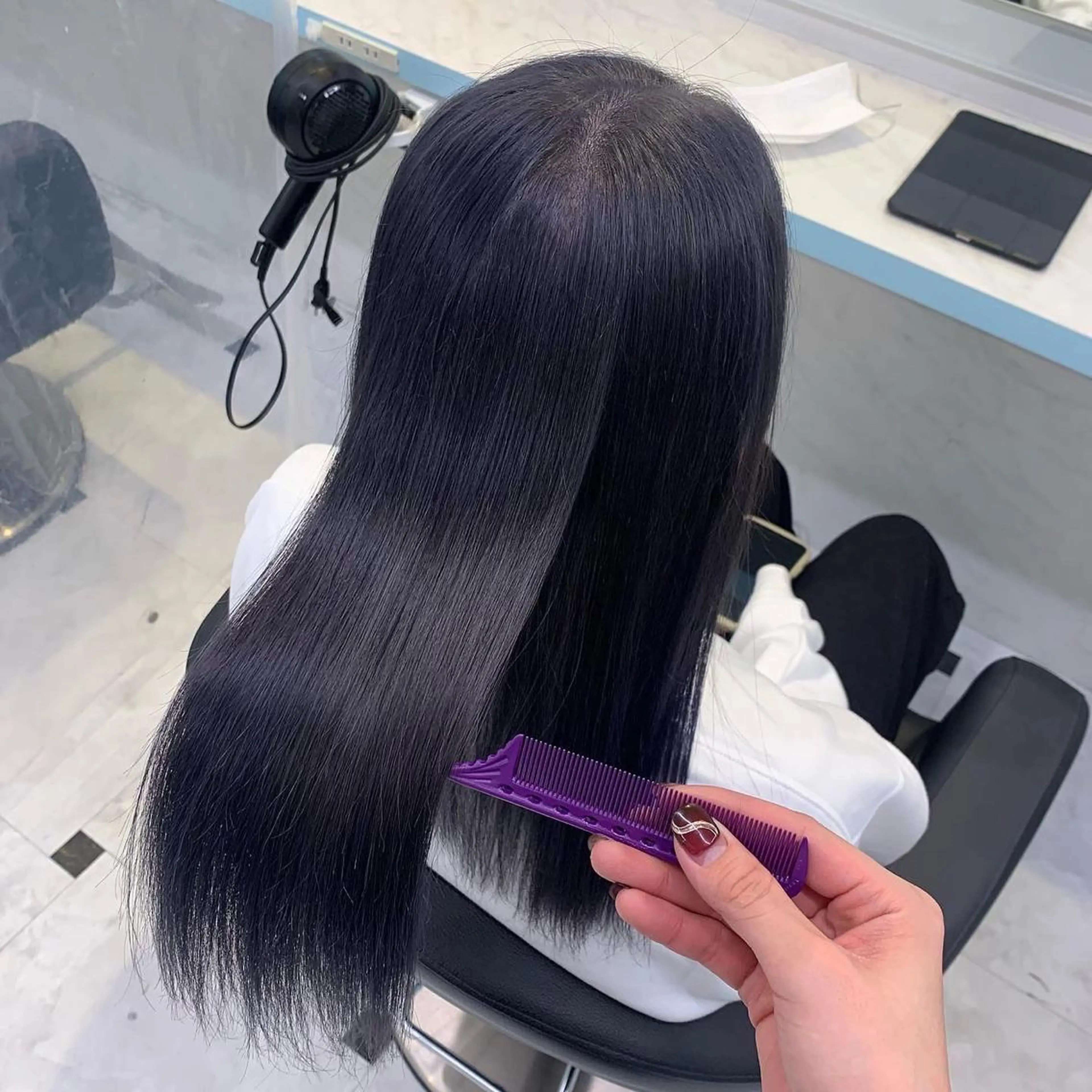 ロング カラー ヘアカラー トリートメント 🤍大人っぽ韓国暗髪 🤍Asuka🤍のヘアスタイル